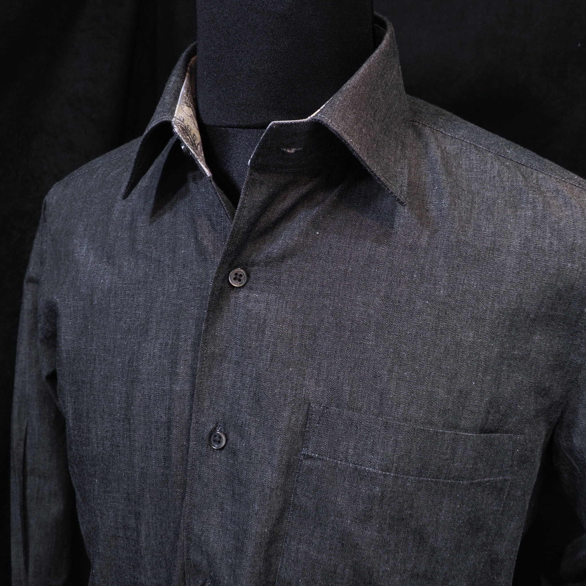 【シャンブレー L】ビジネスカジュアルシャツ長袖 N326101-3