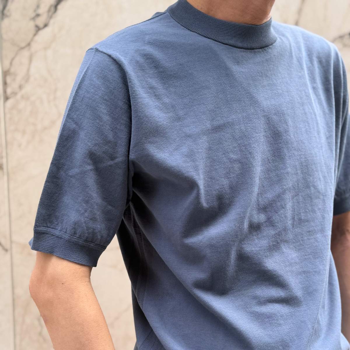 【半袖サマーニット クルーネック M】 KN6102-26DB-2