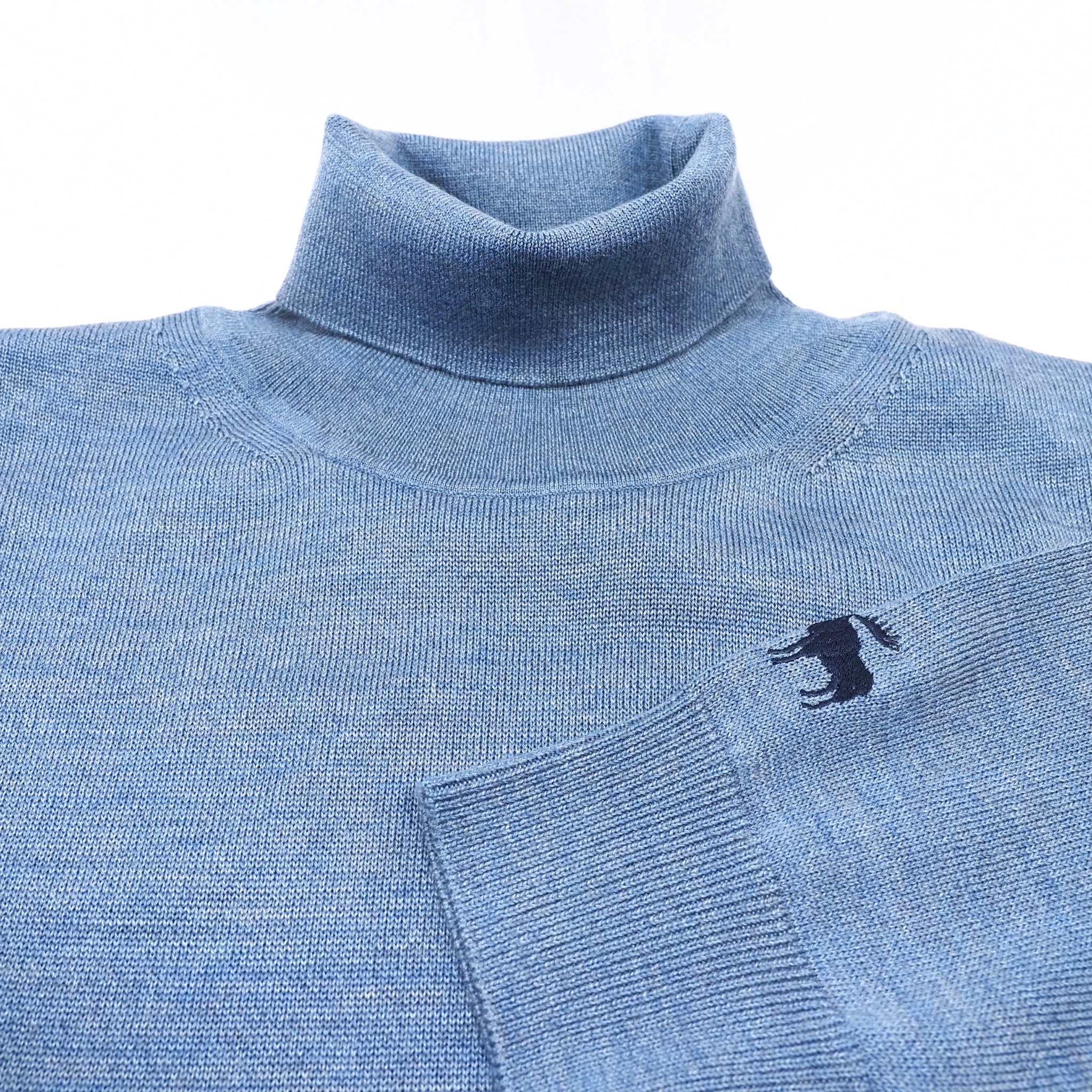 【オリジナルタートルネックニット Mサイズ】ブルーグレー KN5102-25DB-4