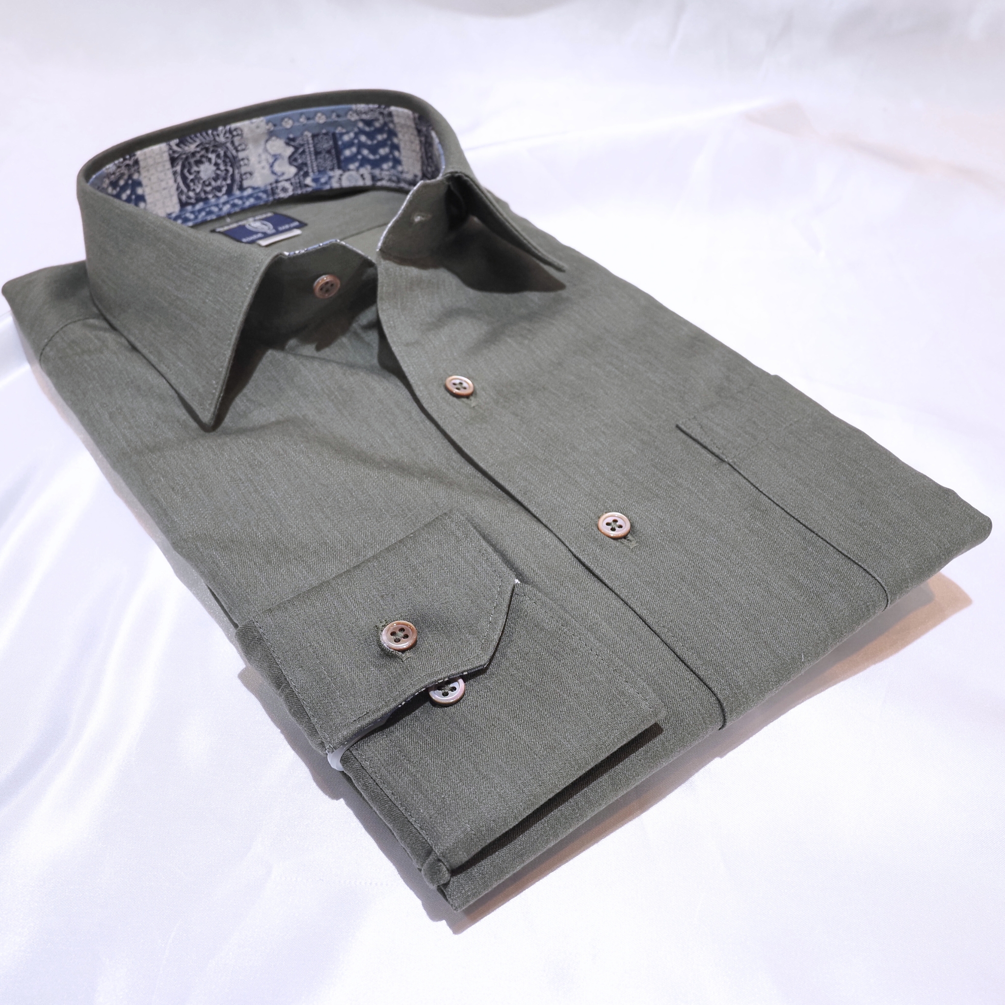 【シャンブレー M】ビジネスカジュアルシャツ長袖 N326101-1