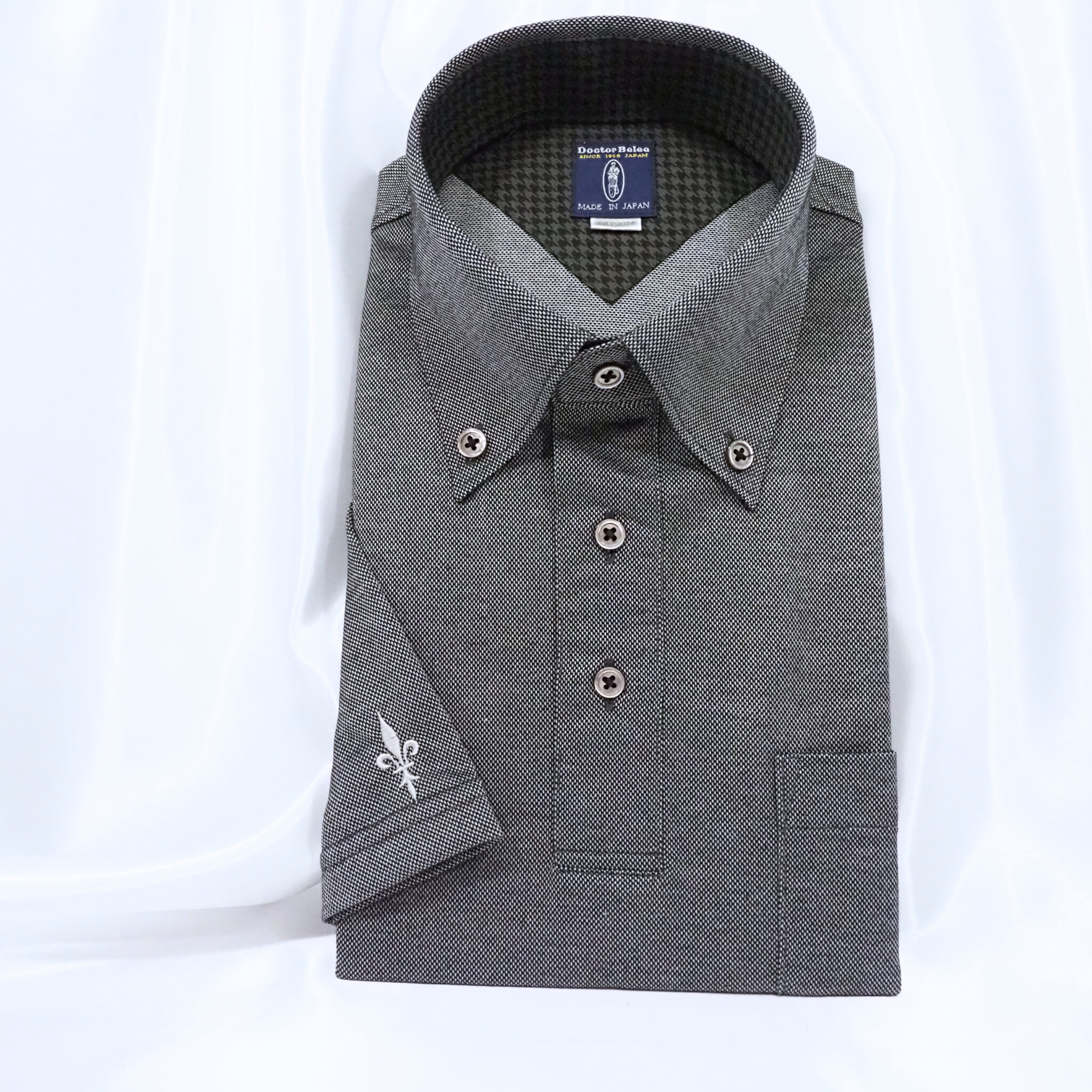 【半袖 S】ニットポロシャツ　324988-2　ブラックモク