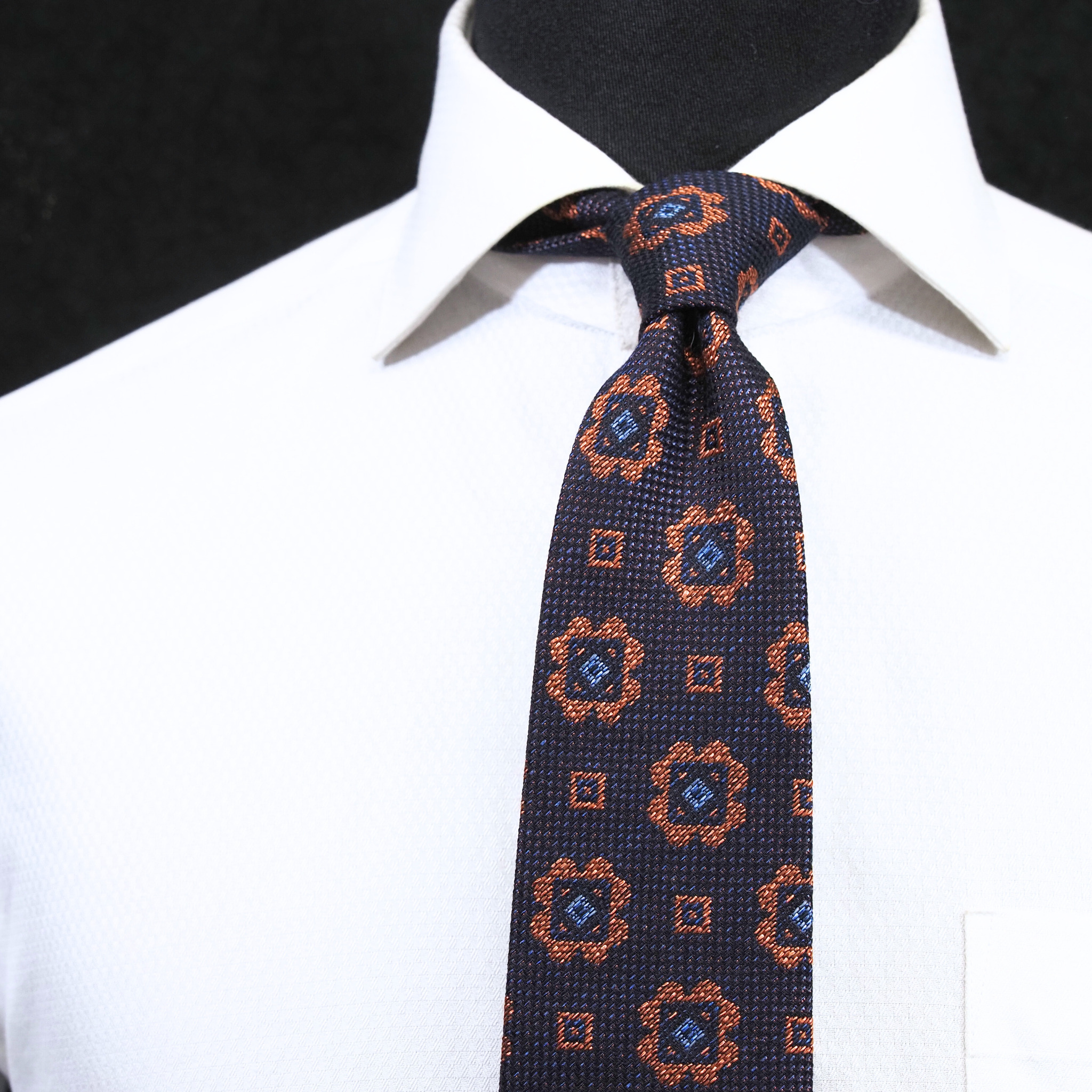 ブルーネームタイ コットン・ウール混