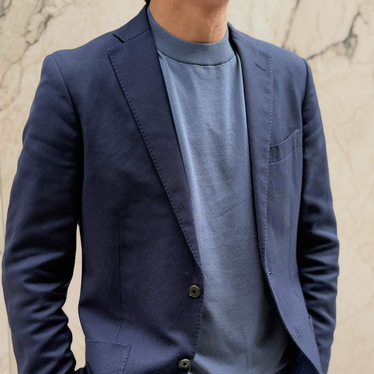 【半袖サマーニット クルーネック L】 KN6102-26DB-2