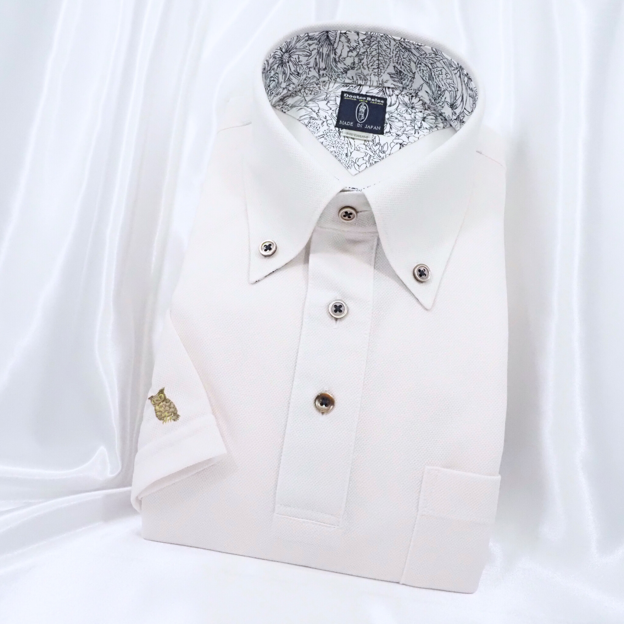 【半袖 M】ニットポロシャツ　324986-1　オフベージュ