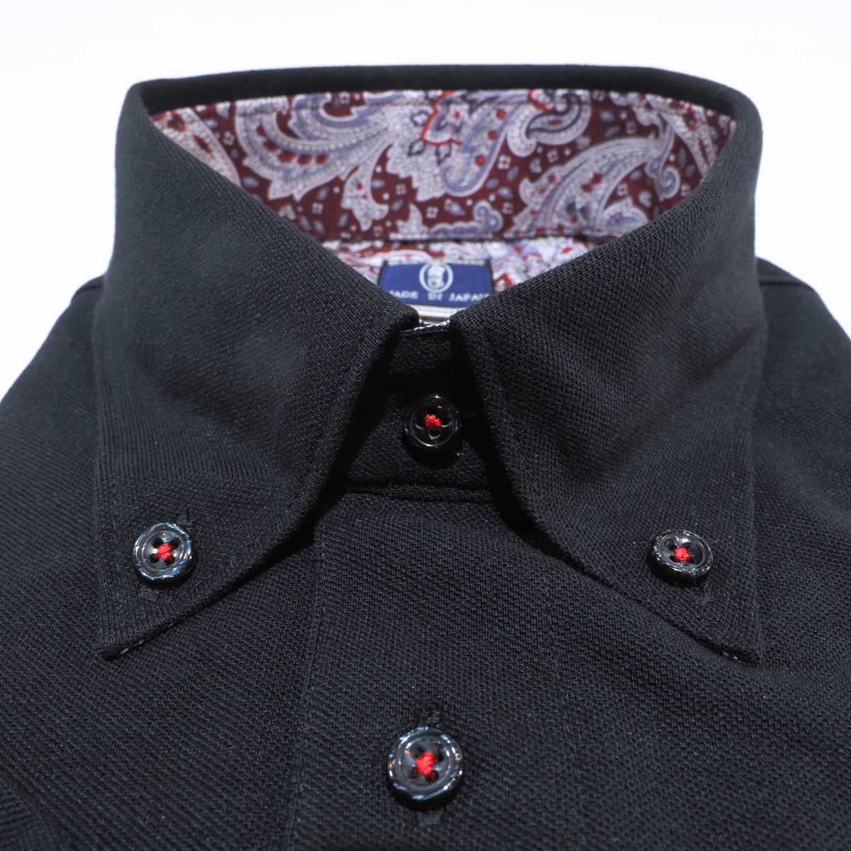 【半袖 L】ニットポロシャツ　N326113   ブラック