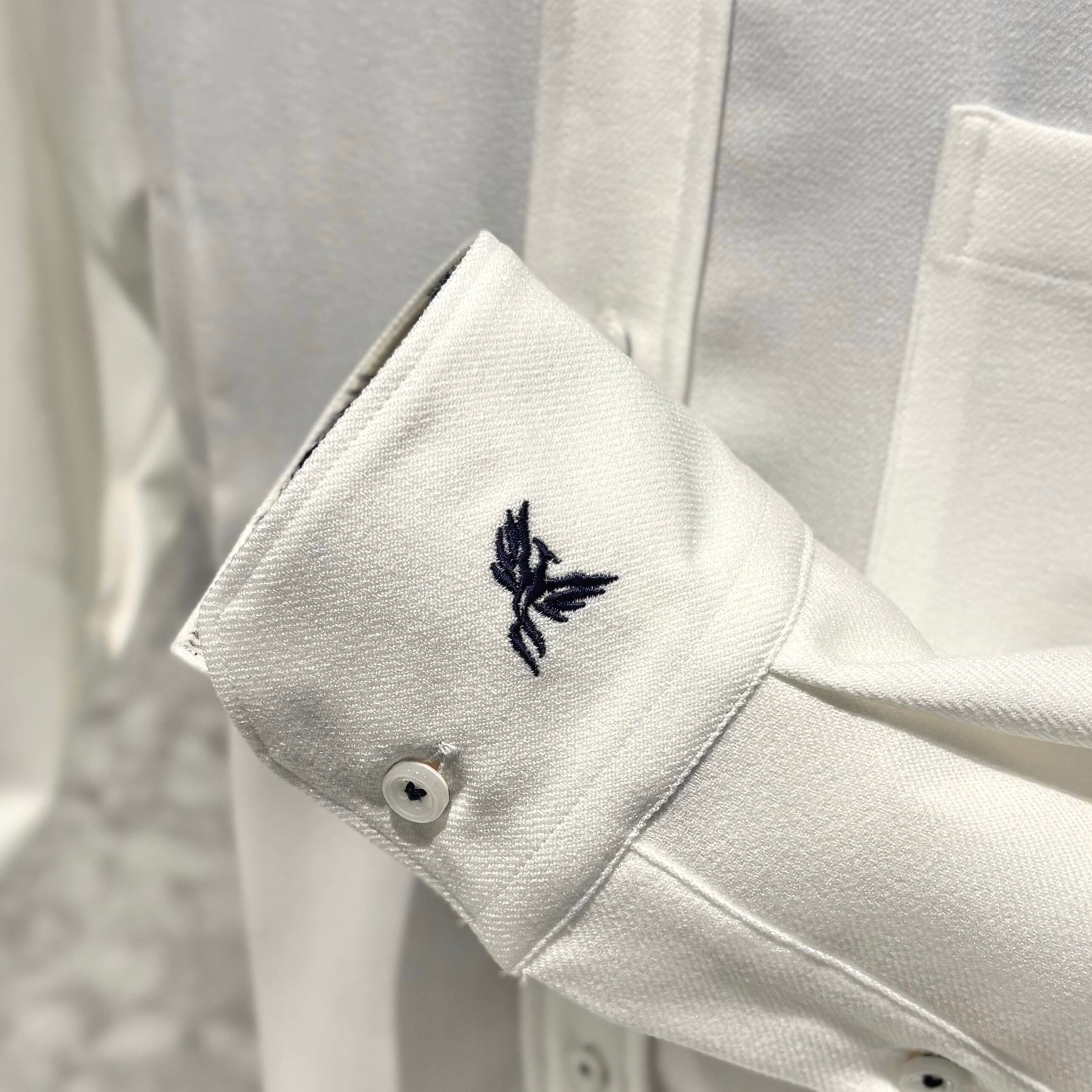 【メランジポリ L】ビジネスカジュアルシャツ長袖