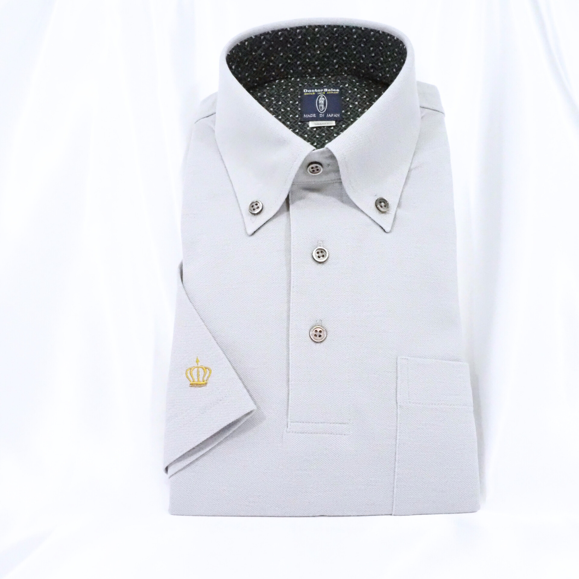 【半袖 M】ニットポロシャツ　324982-3  グレー