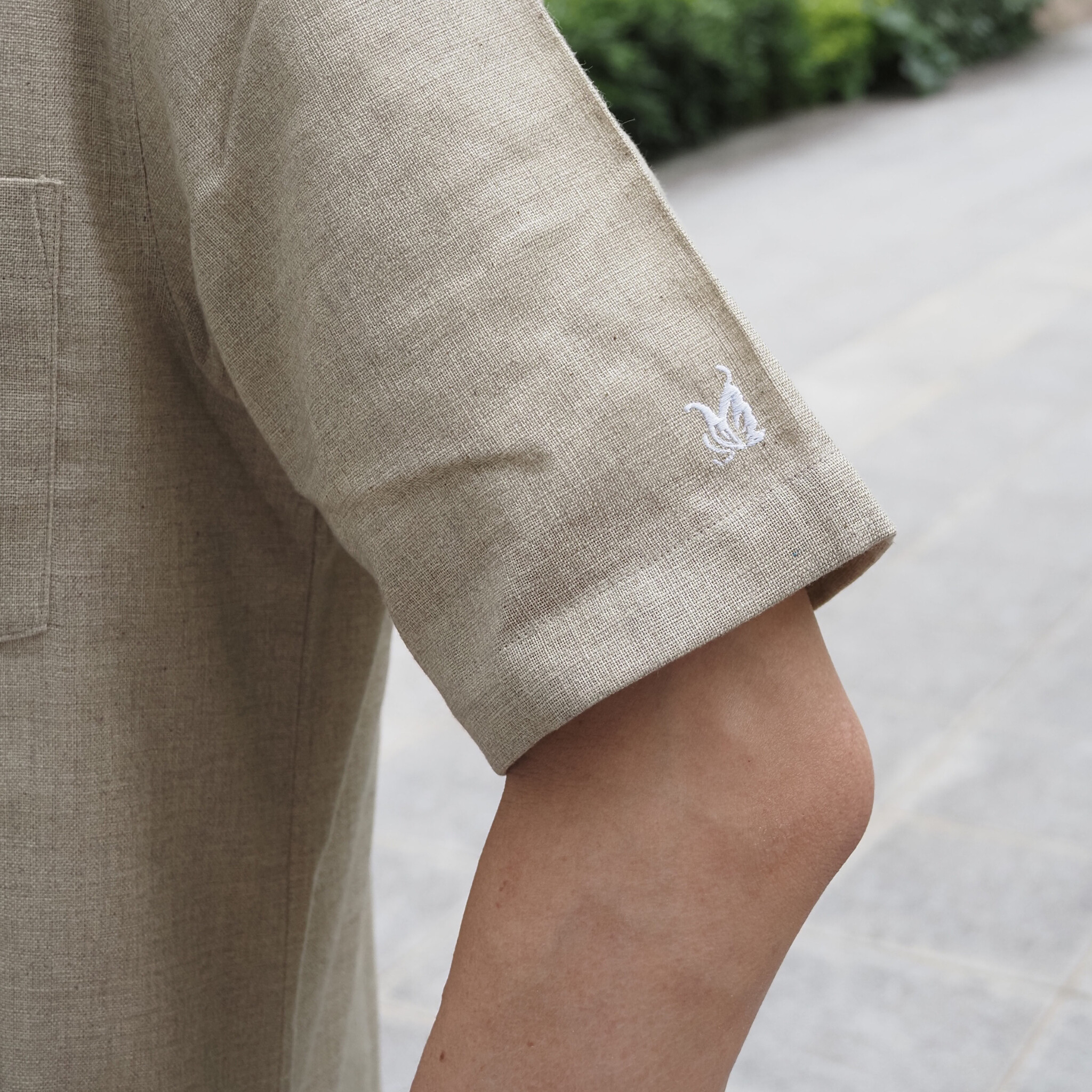 【開襟シャツ 半袖 M】 N325103 クリーム