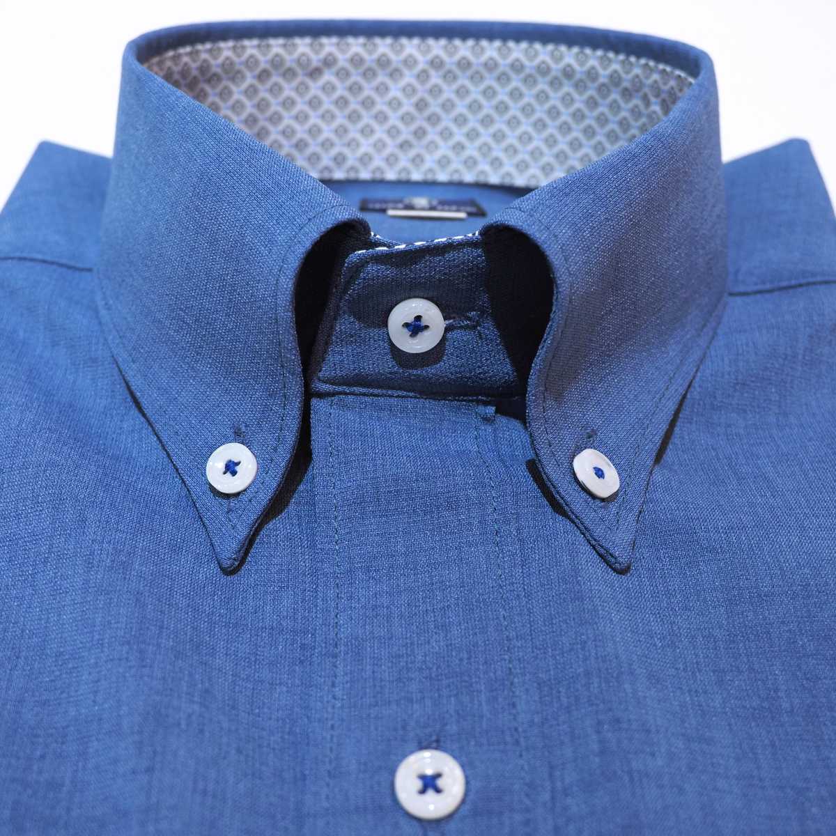 【メランジポリ L】ビジネスカジュアルシャツ長袖　N326105-2