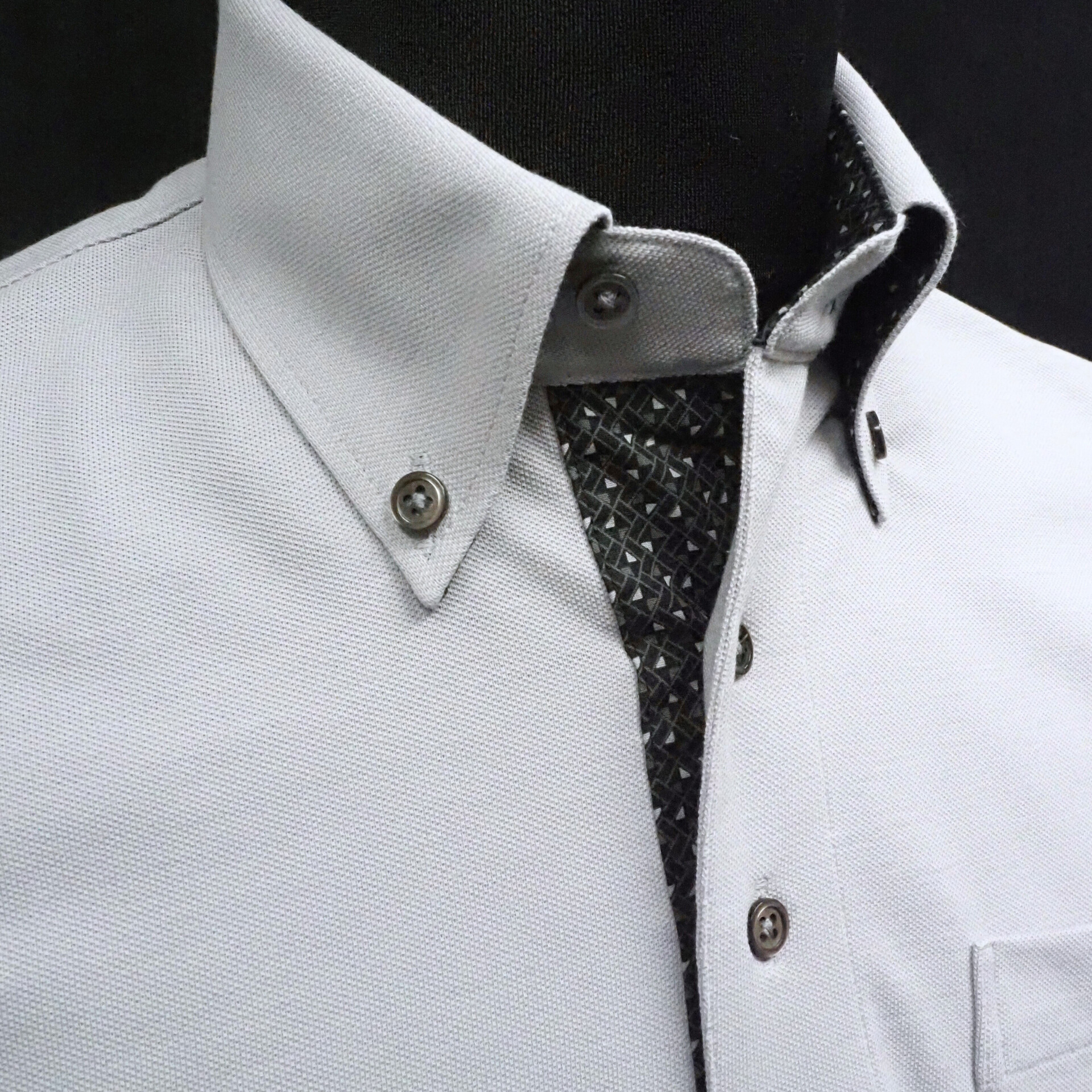 【半袖 L】ニットポロシャツ　324982-3  グレー