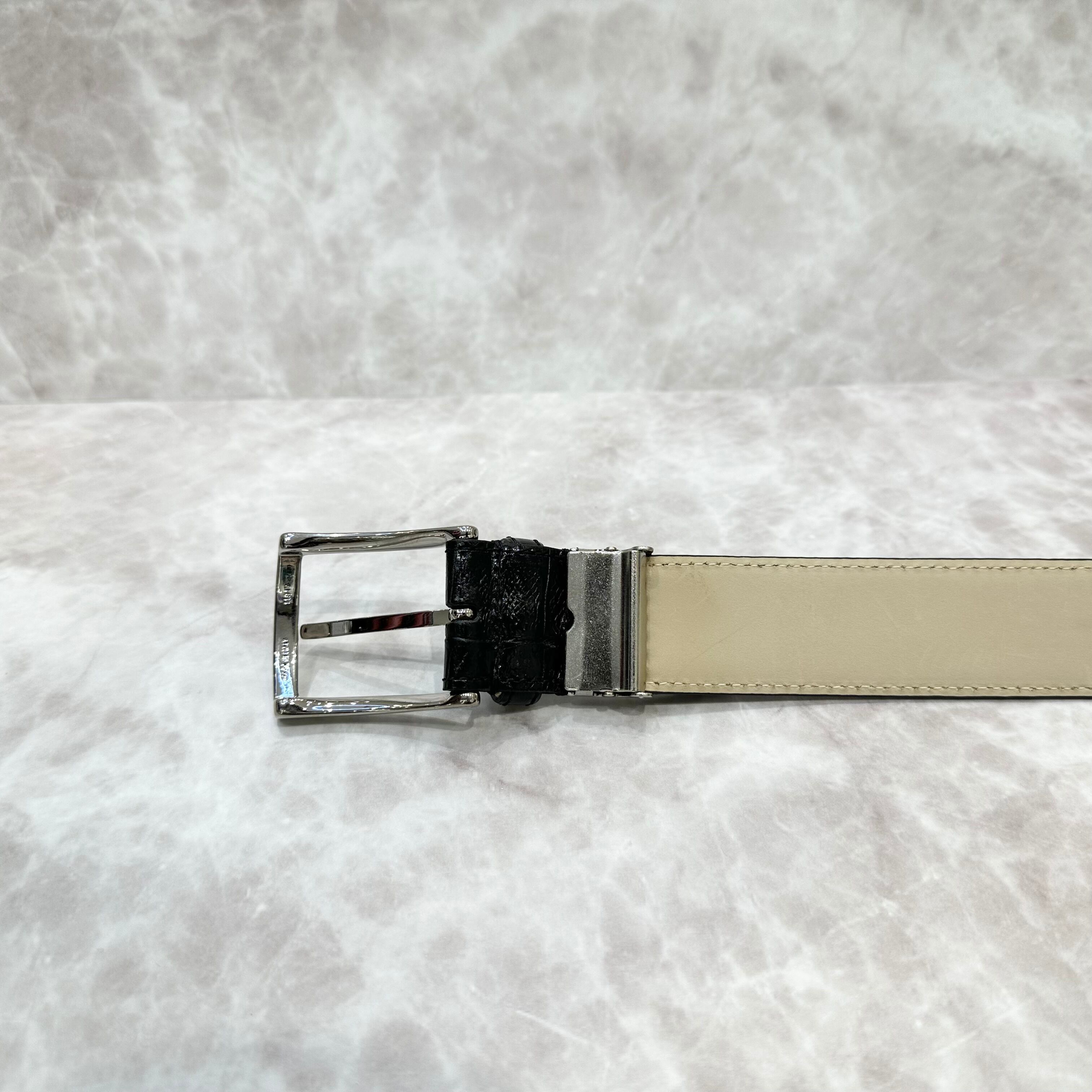 イタリア製 本牛革ベルト【ブラック】