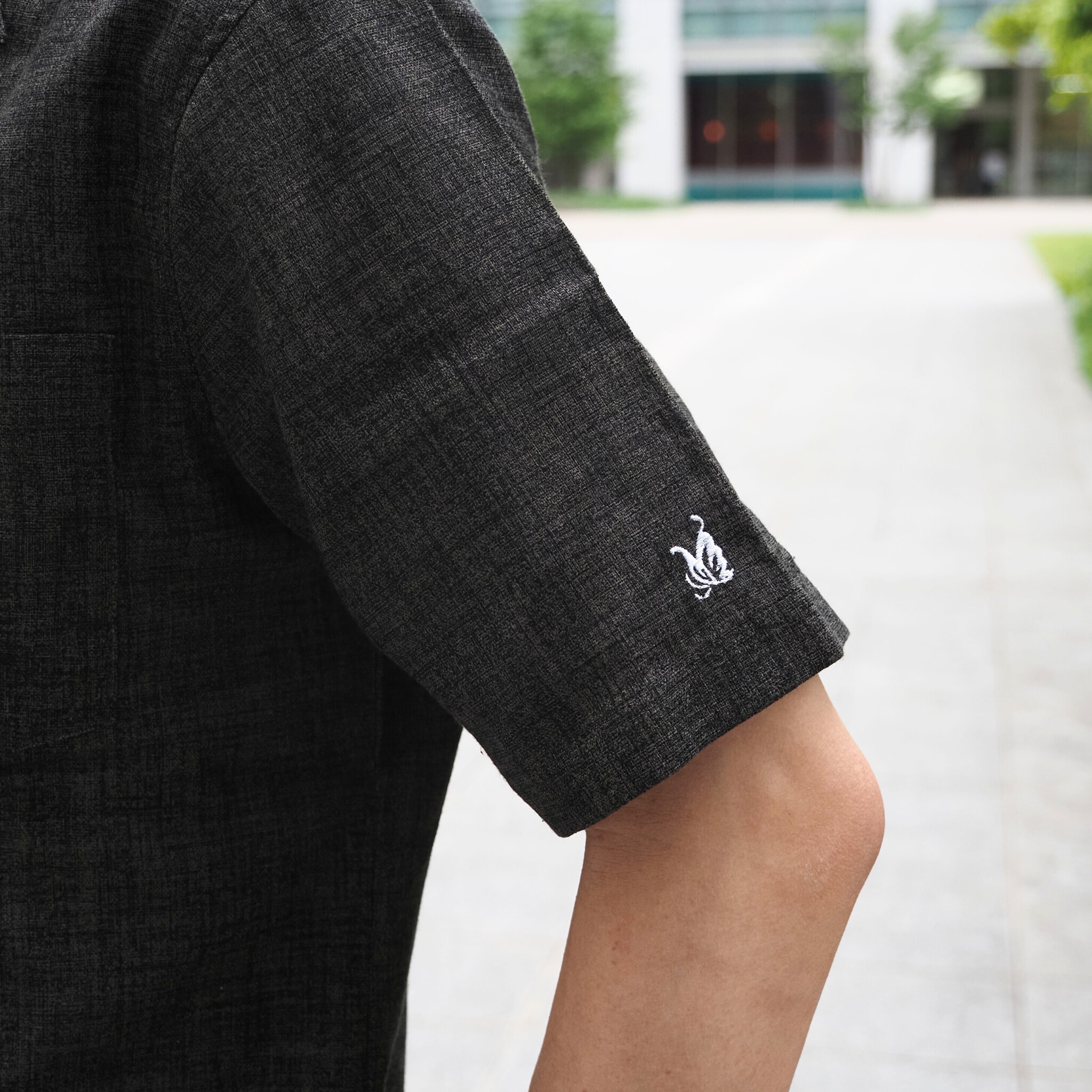 【開襟シャツ 半袖 M】 N325105 ダークグレー