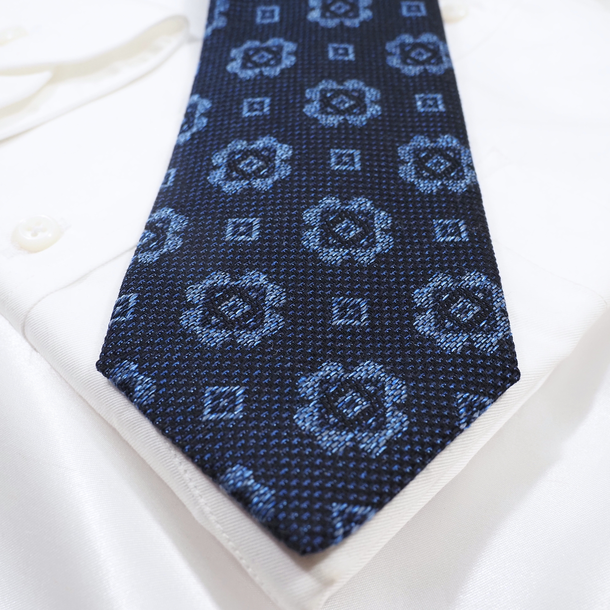 ブルーネームタイ コットン・ウール混
