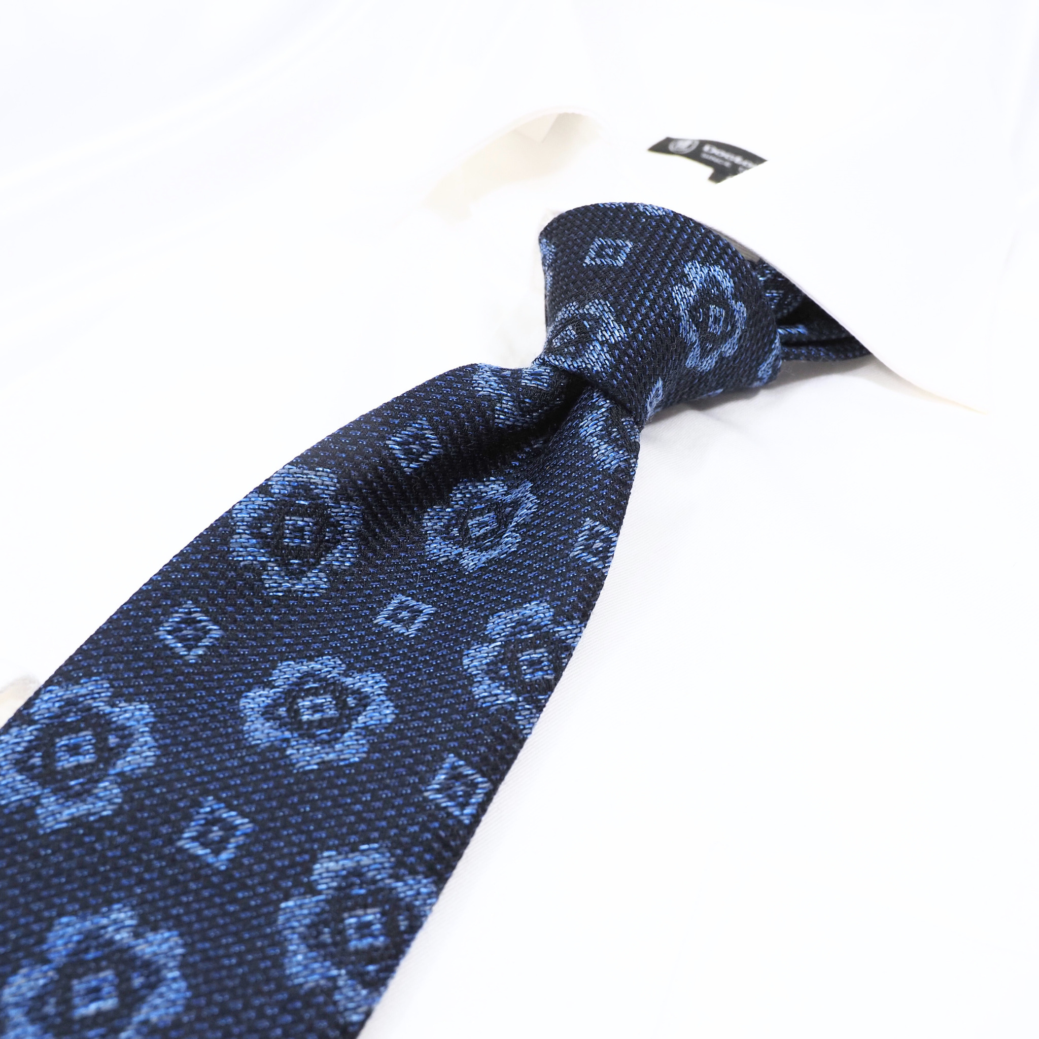 ブルーネームタイ コットン・ウール混
