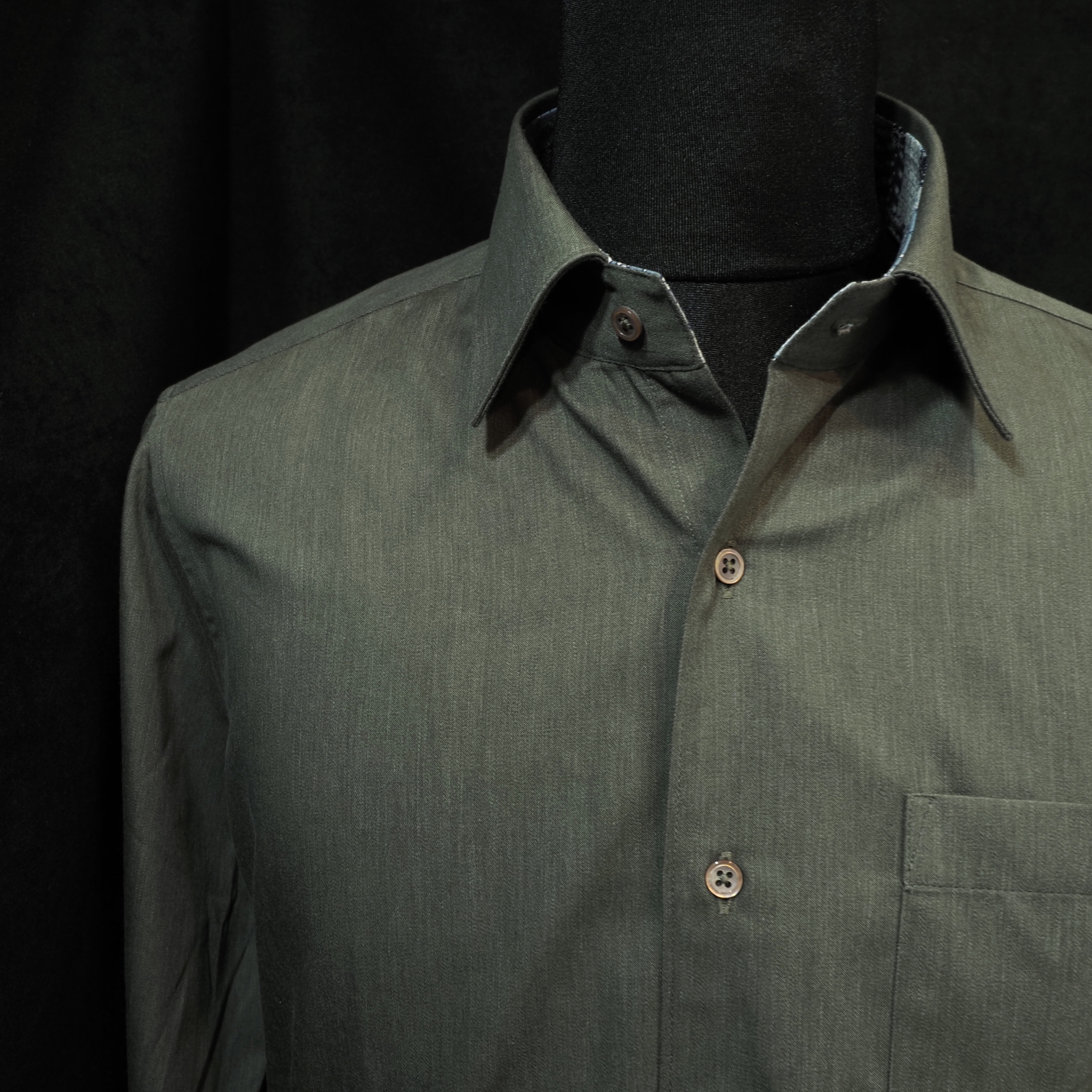 【シャンブレー M】ビジネスカジュアルシャツ長袖 N326101-1