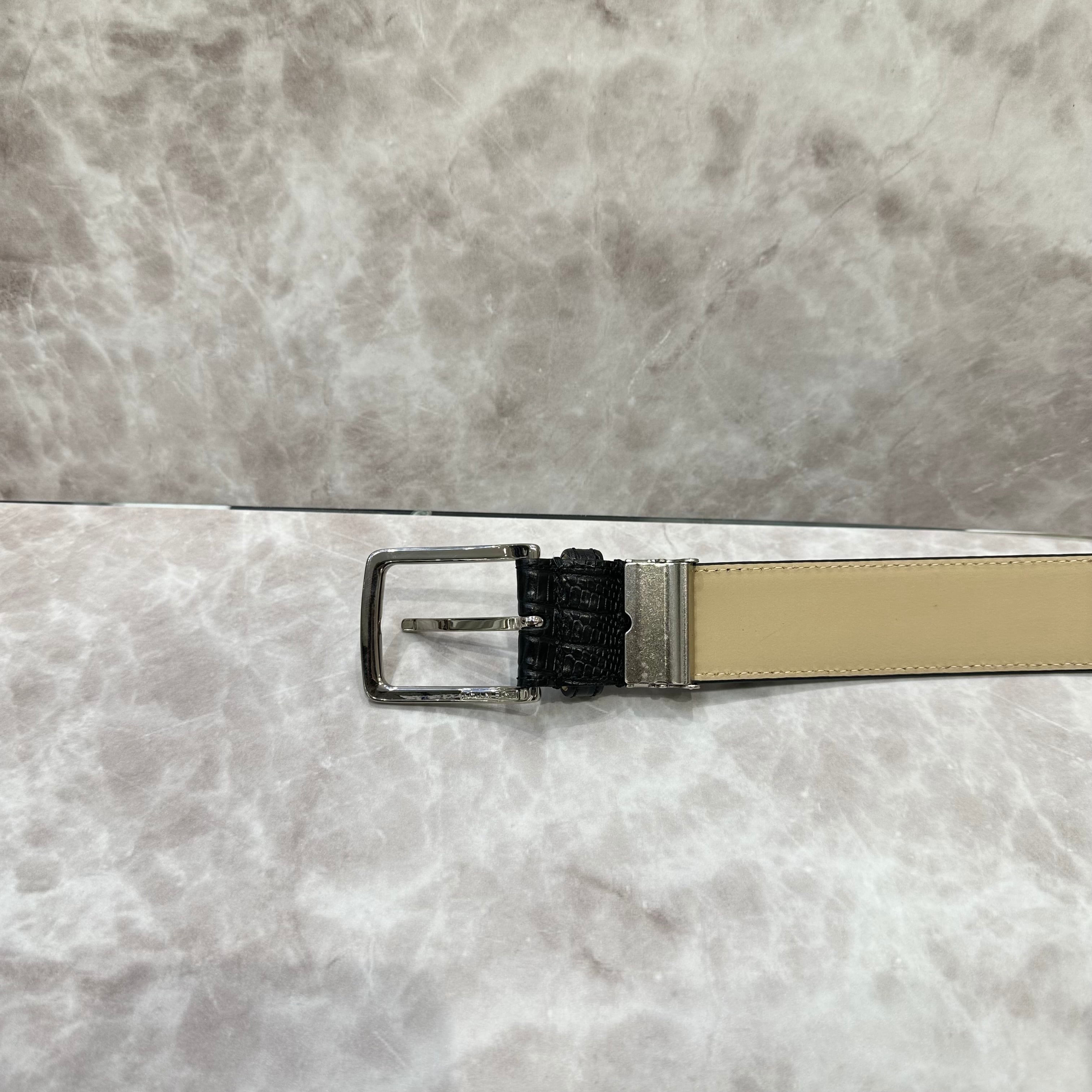 イタリア製 本牛革ベルト【ブラック】