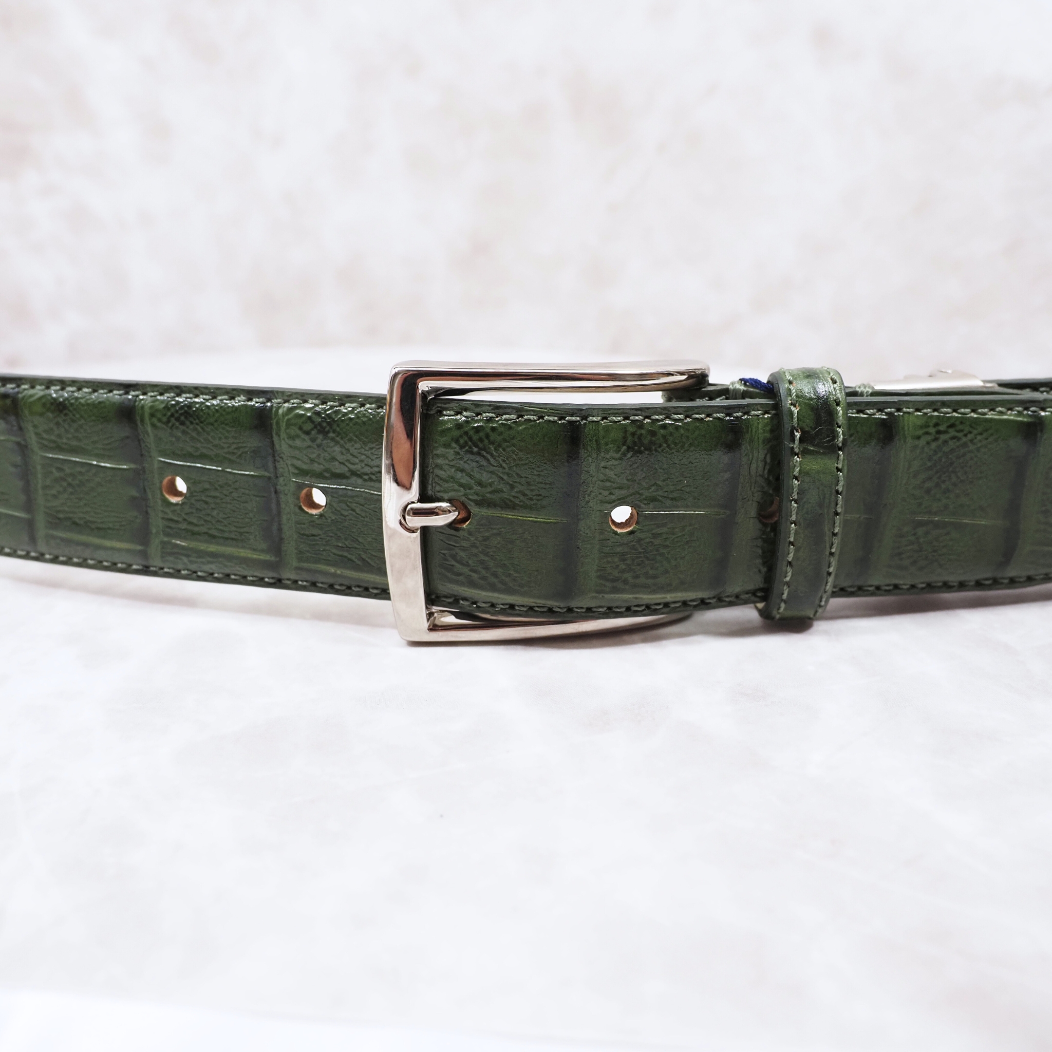 イタリア製 本牛革ベルト【グリーン】