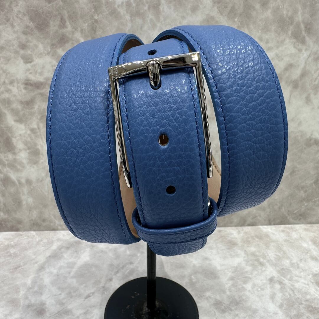 日本製ベルト<イタリアレザー>　【ブルー】