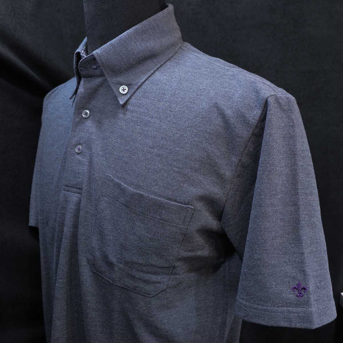 【半袖 LL】ニットポロシャツ　N326112-2   インディゴ