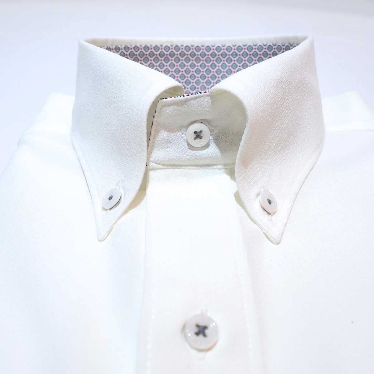 【メランジポリ M】ビジネスカジュアルシャツ長袖　N326105-1