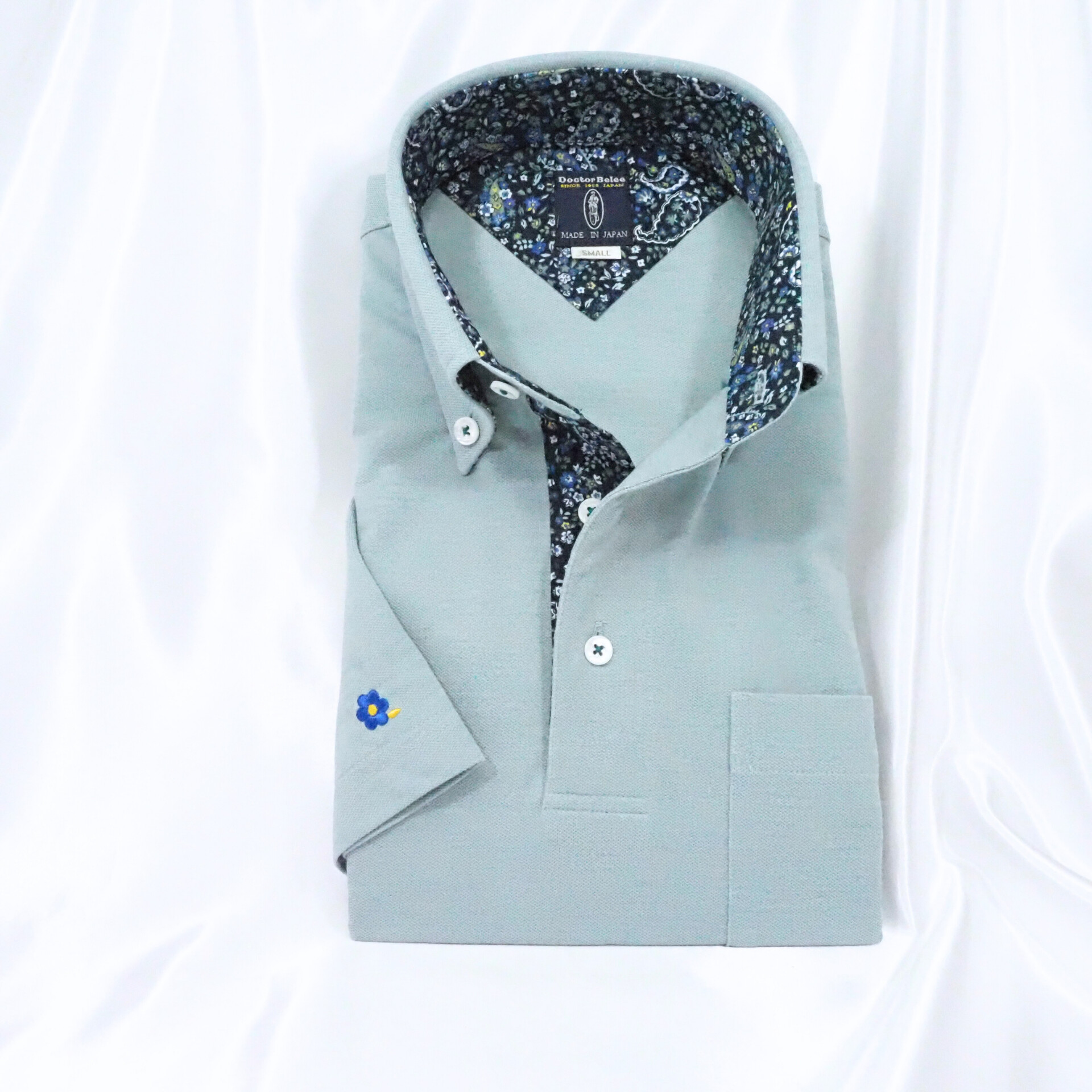 【半袖 L】ニットポロシャツ　324983-1　パールグリーン