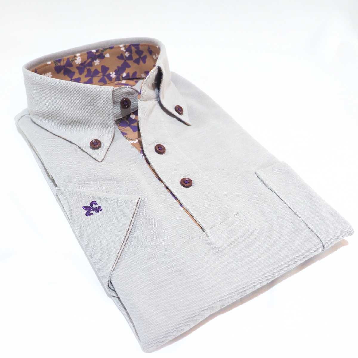 【半袖 3L】ニットポロシャツ　N326112-1   ライトグレー