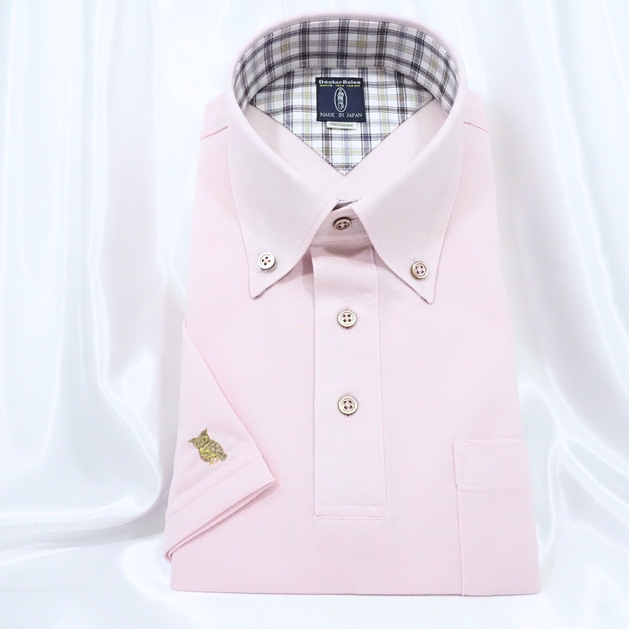 【半袖 L】ニットポロシャツ　324986-2　ピンク