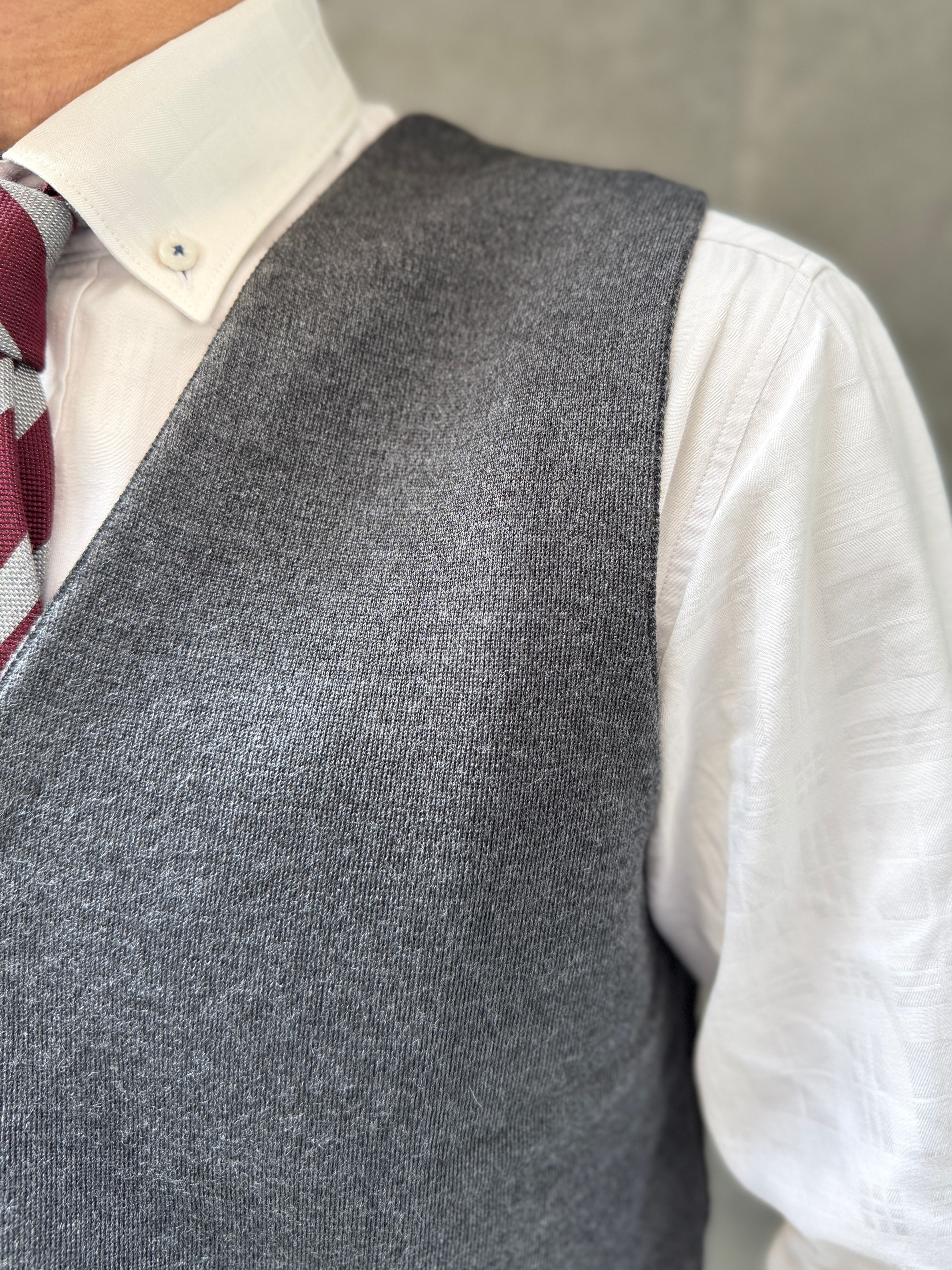 【オリジナルニットベスト M】チャコール KN5103-25DB-4