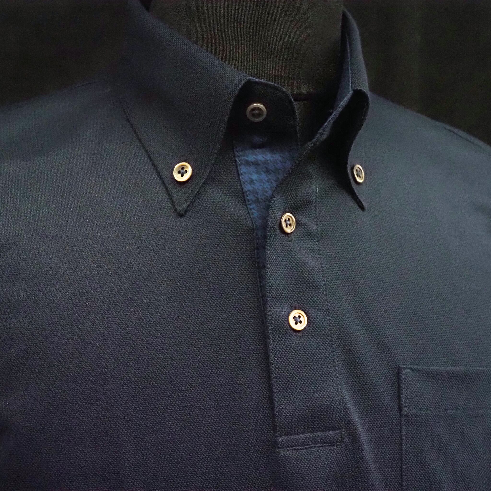 【半袖 M】ニットポロシャツ　324988-1 　ネイビー