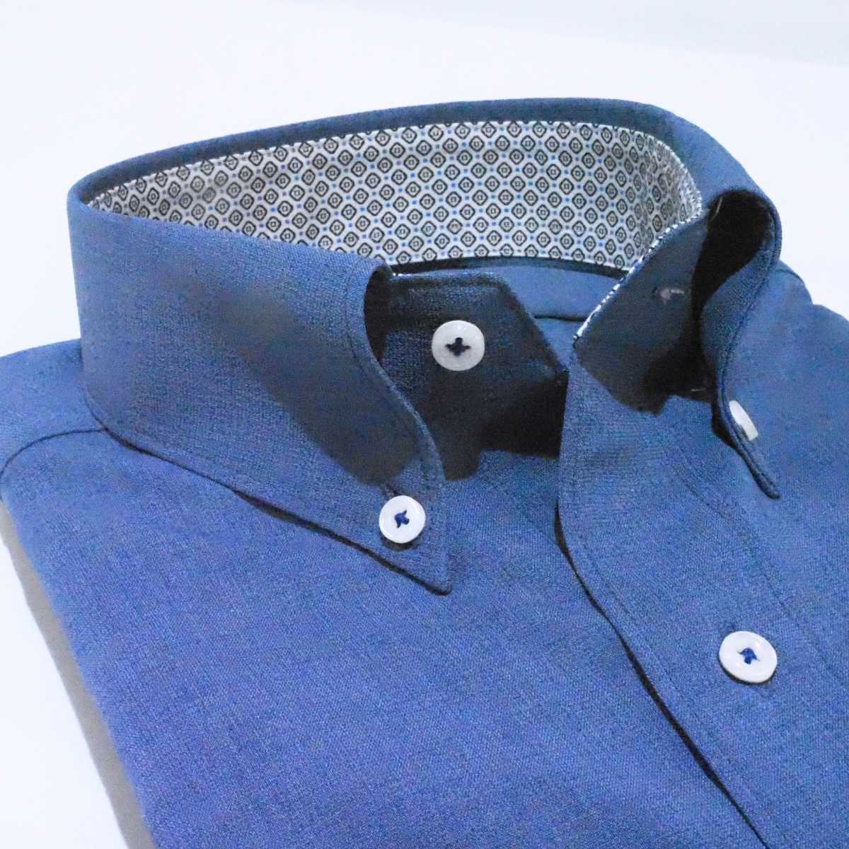 【メランジポリ L】ビジネスカジュアルシャツ長袖　N326105-2