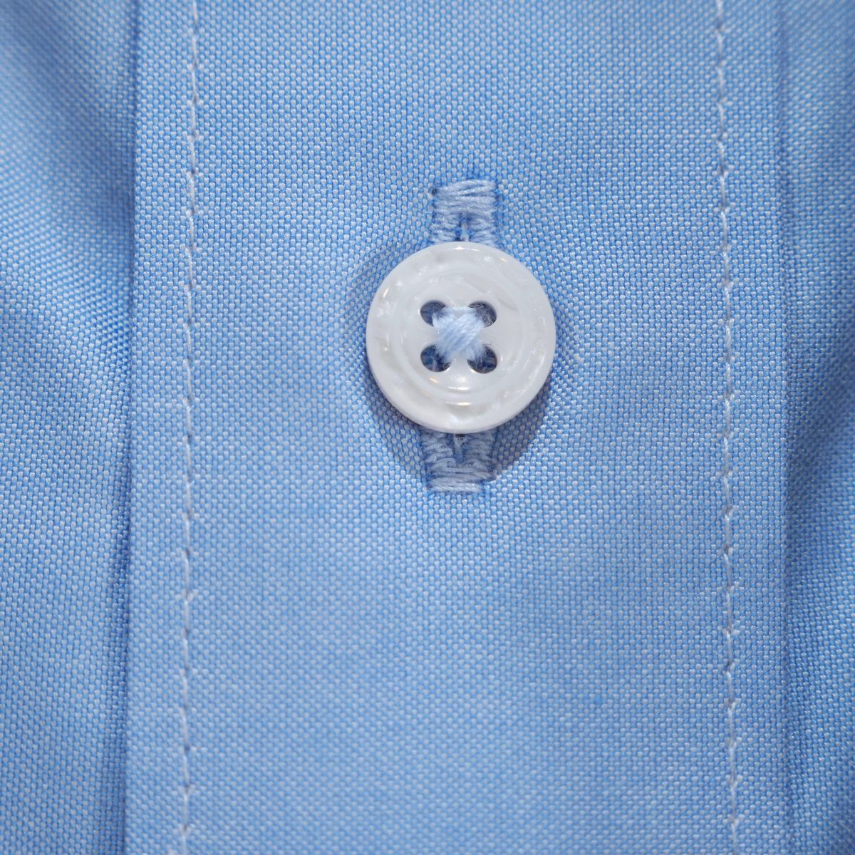 左カフスユリ刺繍長袖シャツ｜ブルー・M