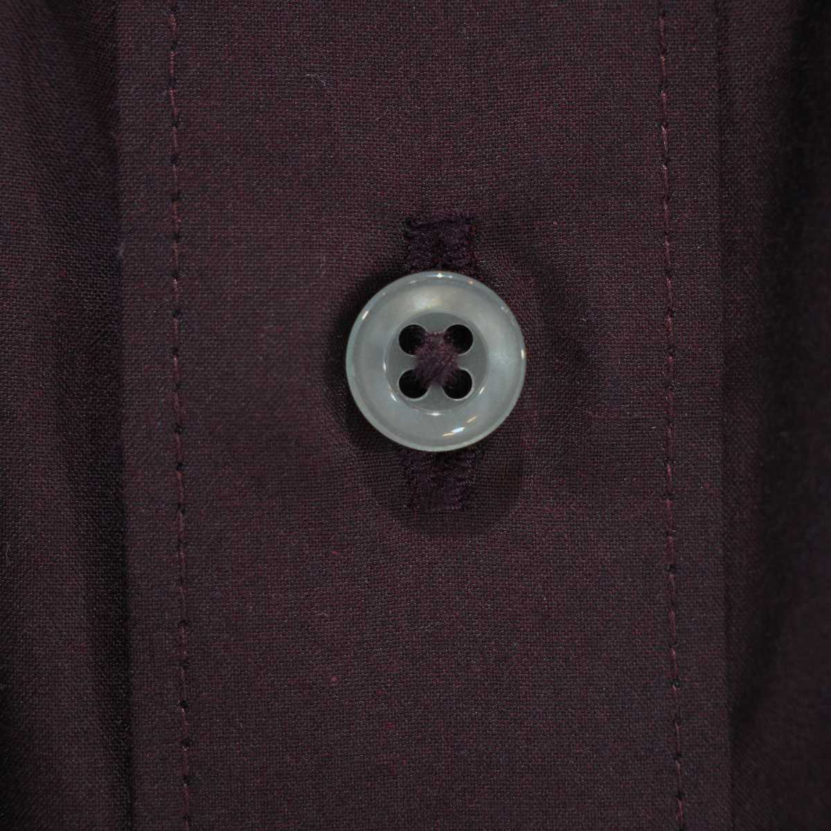 【長袖 L】胸元サックス刺繍シャツ