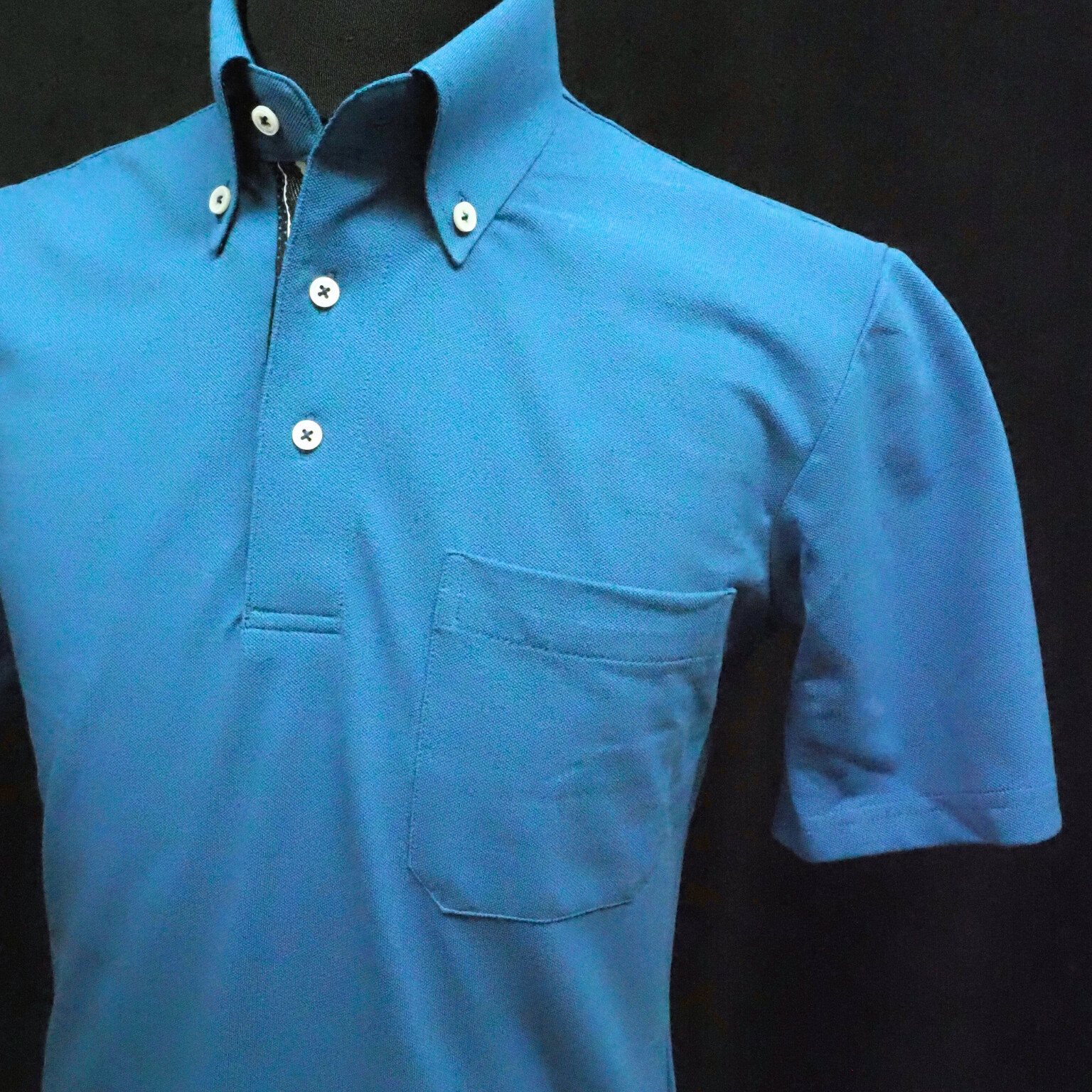 【半袖 L】ニットポロシャツ　324981-2  ブルー