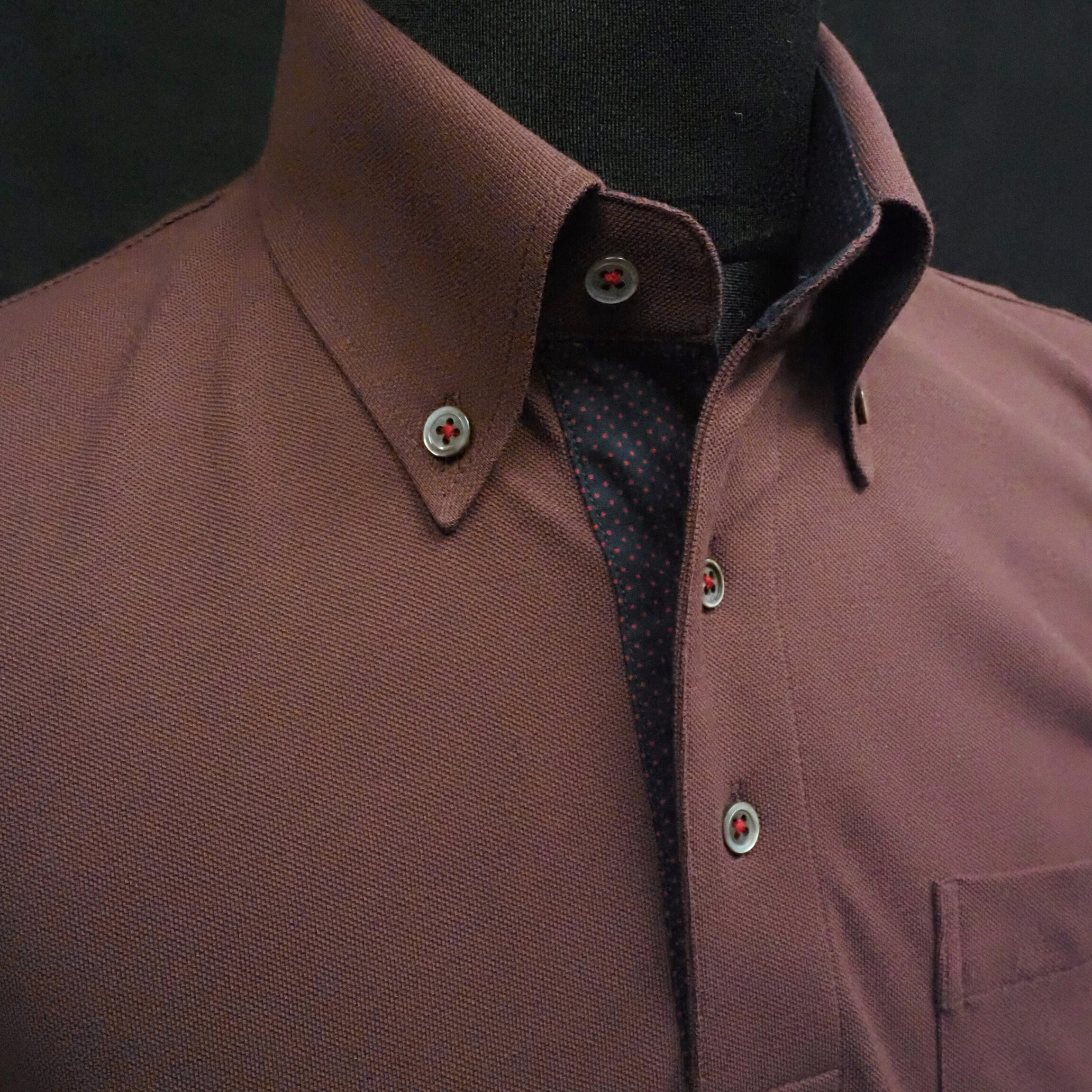 【半袖 3L】ニットポロシャツ　324982-2  ボルドー