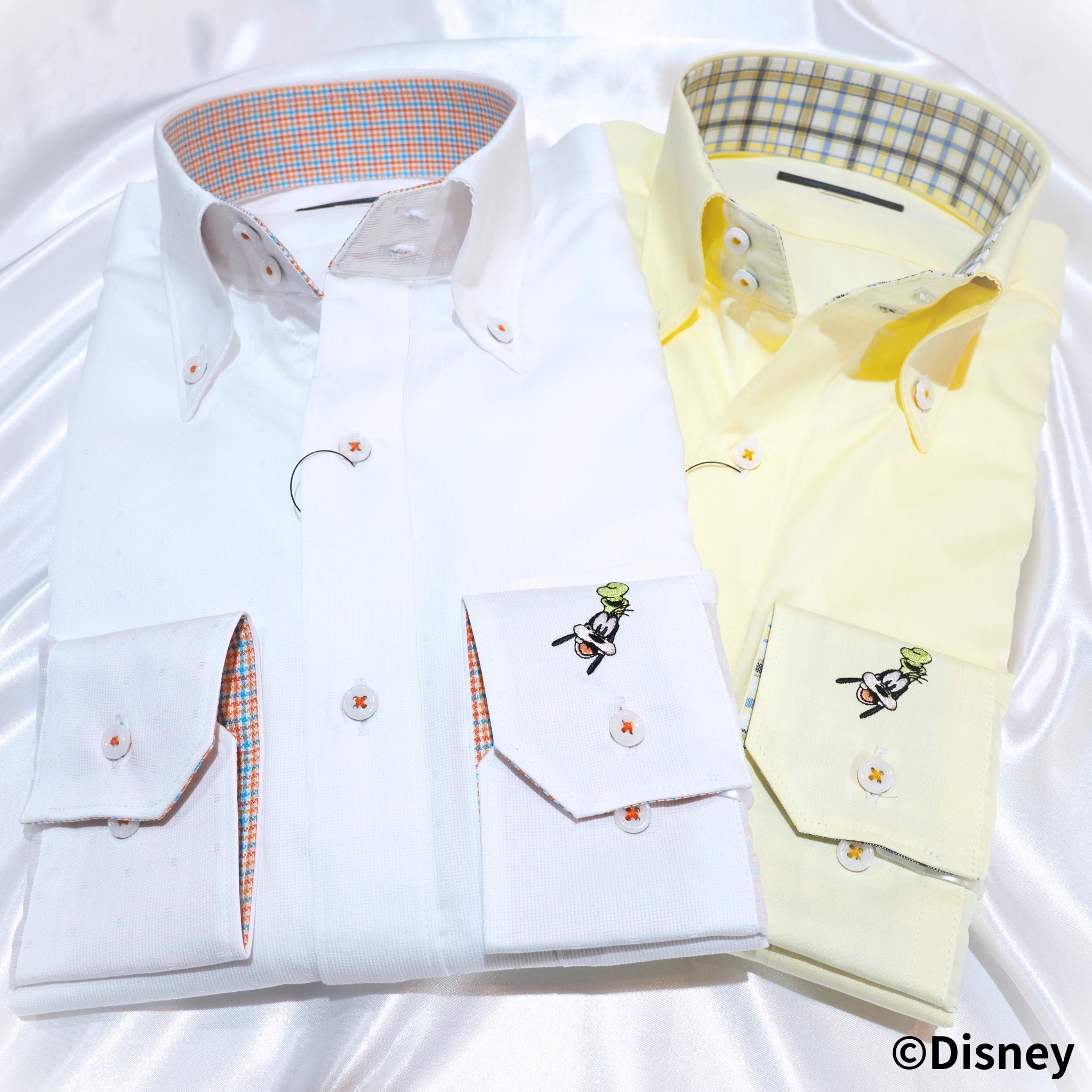 【Disney／グーフィー】刺繍ワイシャツ Lサイズ