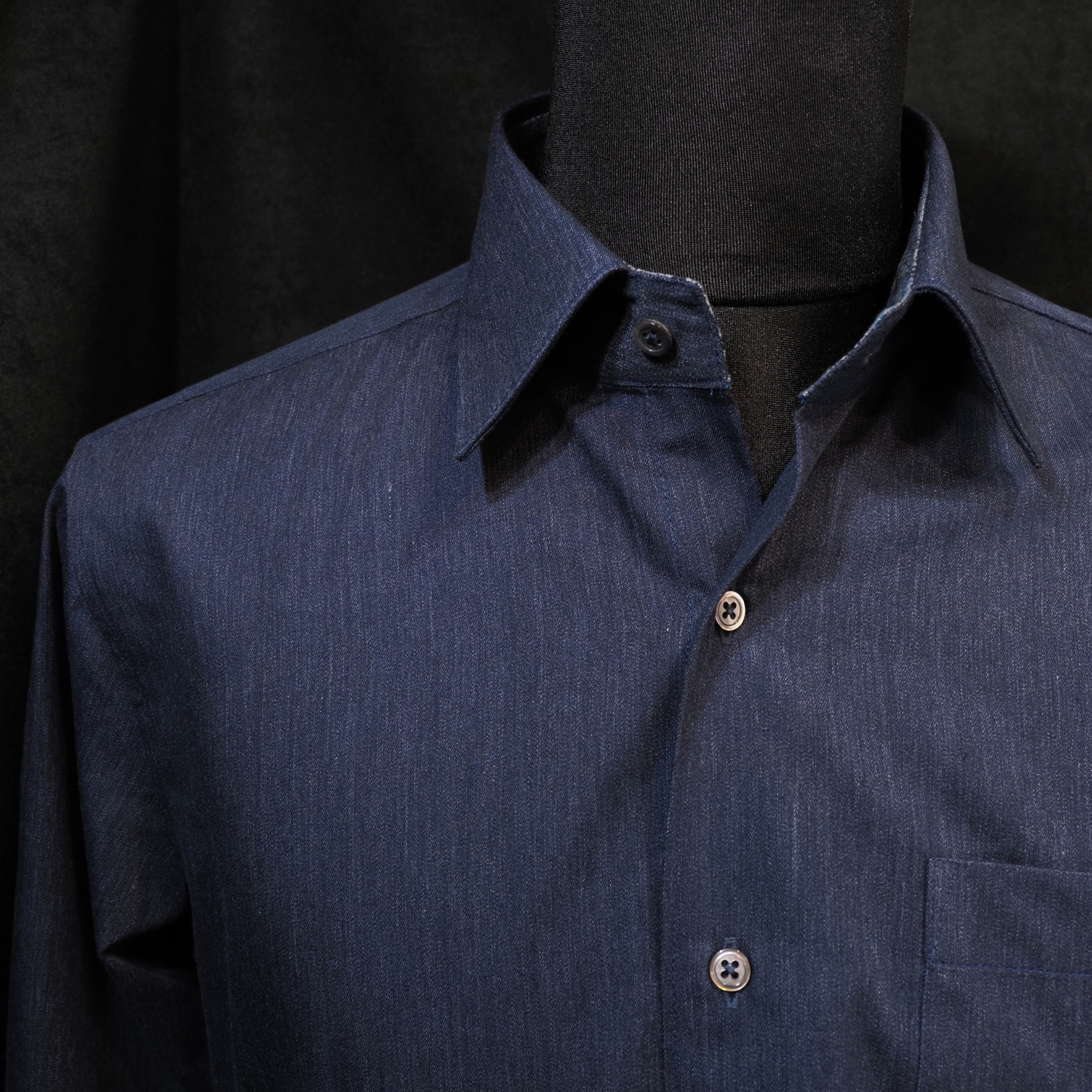 【シャンブレー M】ビジネスカジュアルシャツ長袖 N326101-2