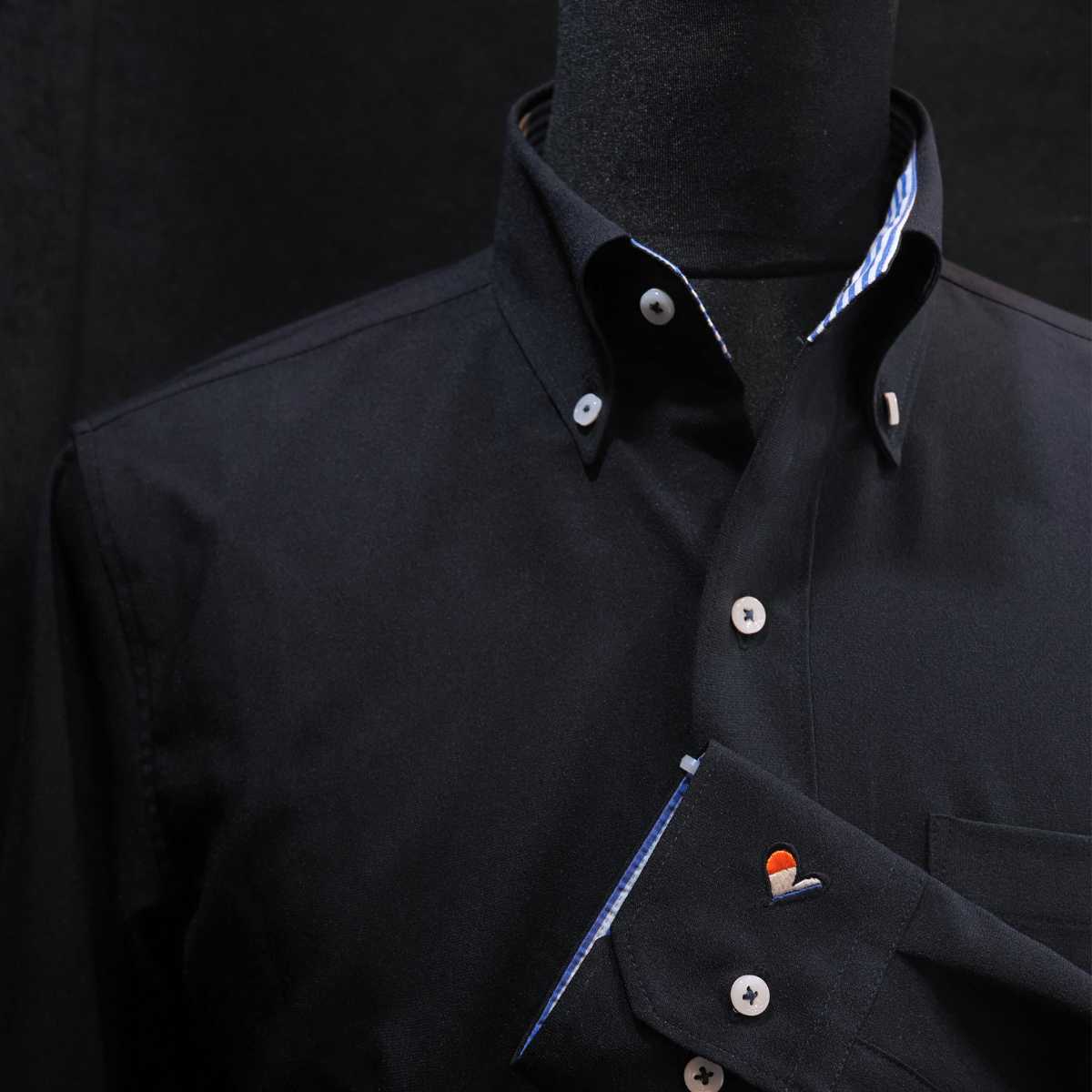 【メランジポリ L】ビジネスカジュアルシャツ長袖　N326106-1