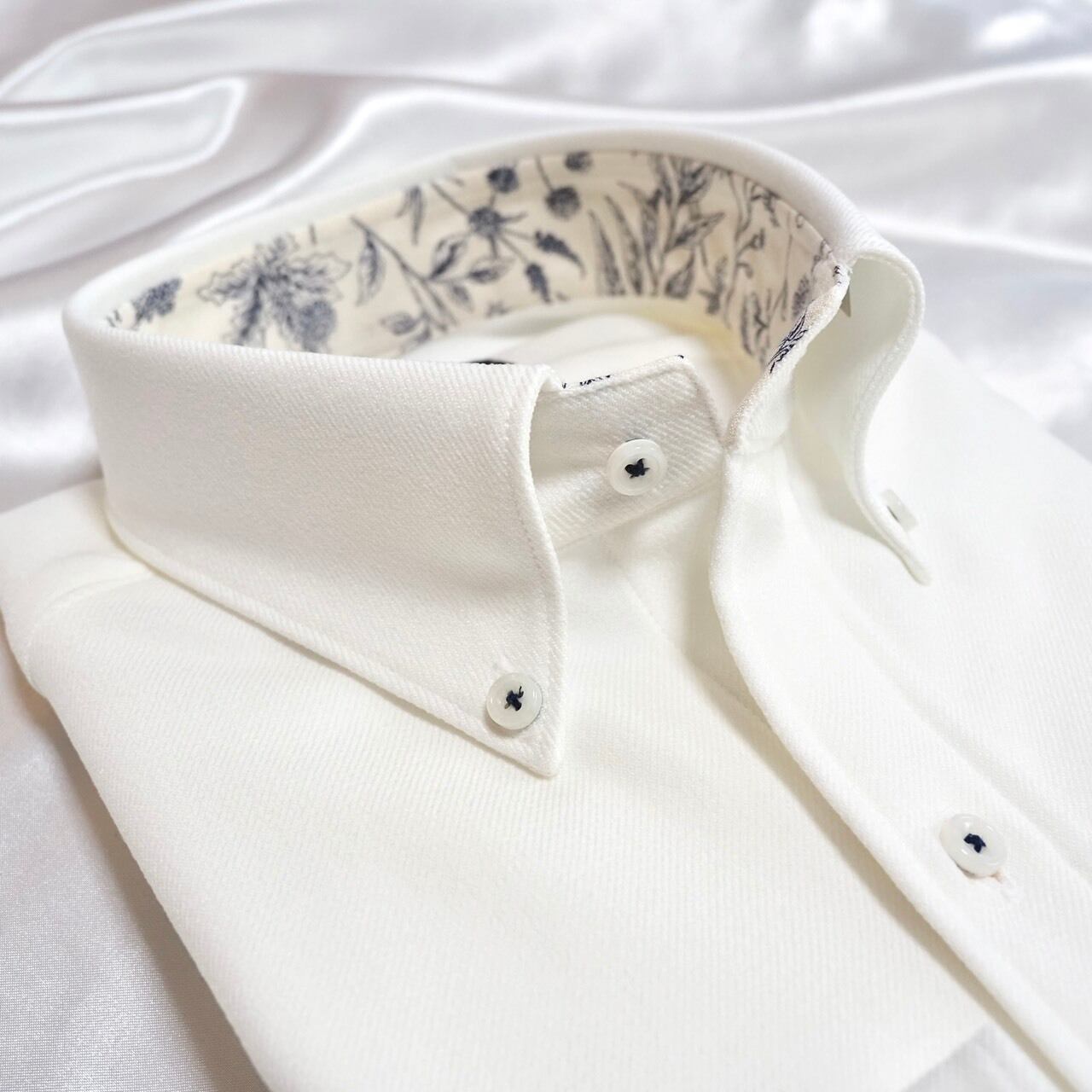 【メランジポリ L】ビジネスカジュアルシャツ長袖