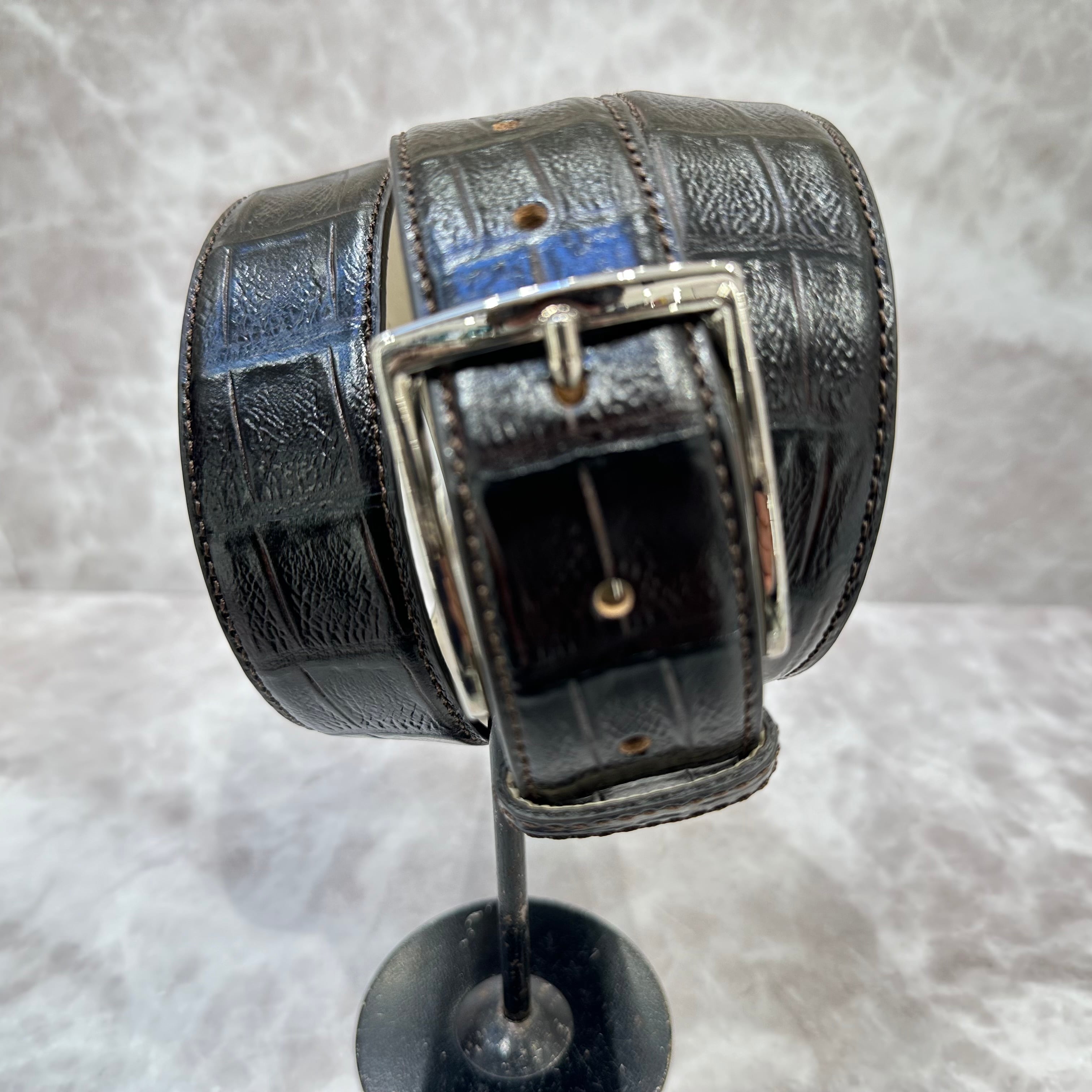 イタリア製 本牛革ベルト【ダークブラウン】