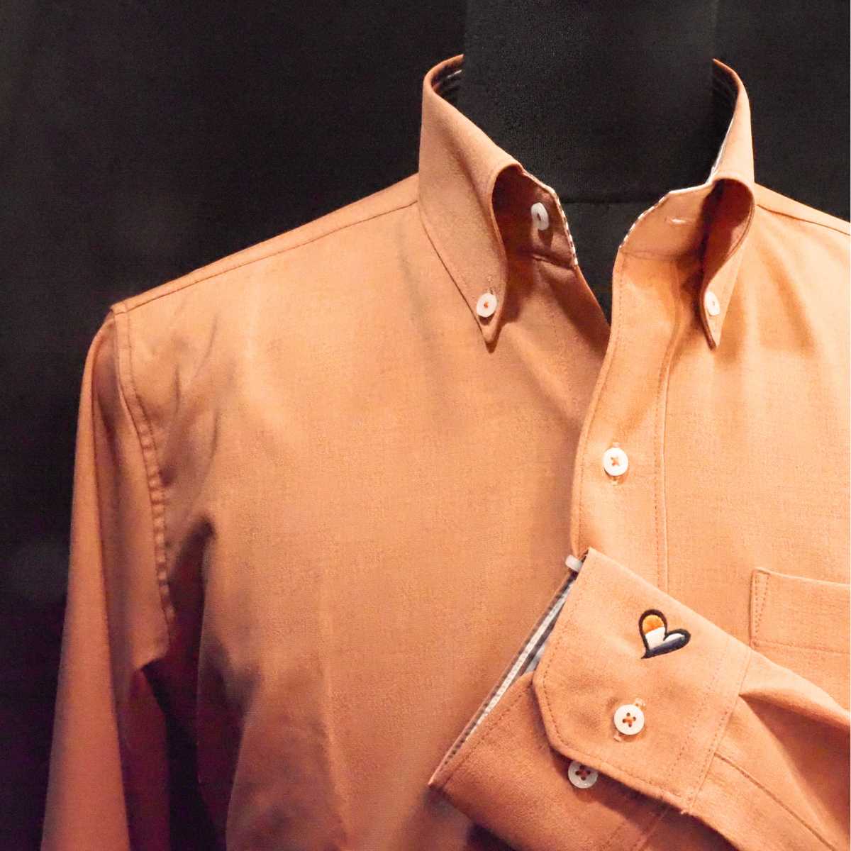 【メランジポリ L】ビジネスカジュアルシャツ長袖　N326106-2