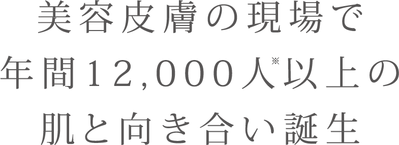 美容皮膚の現場で年間12,000人以上の肌と向き合い誕生