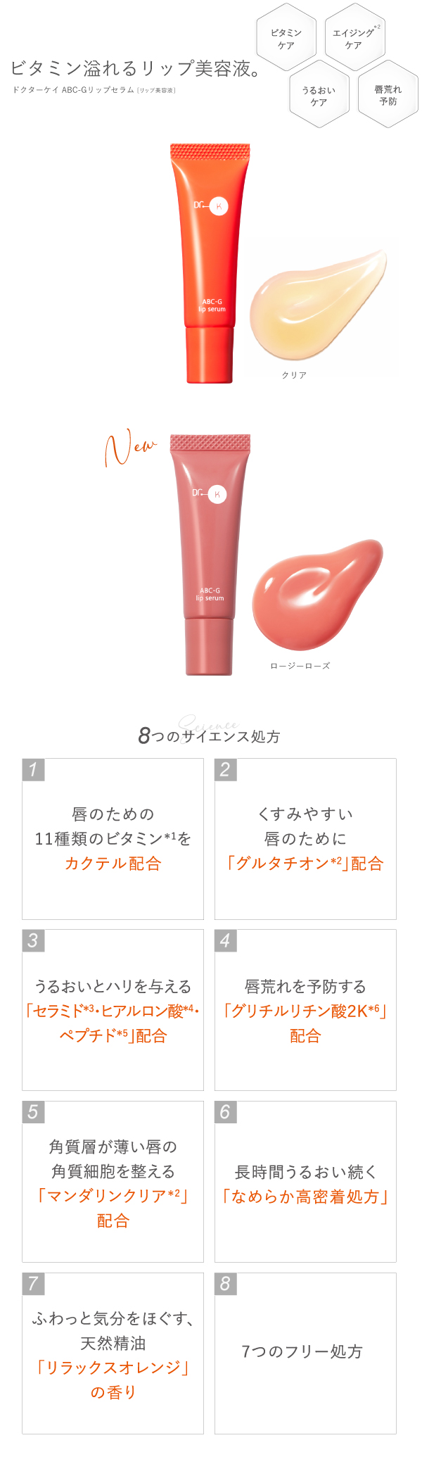 ビタミン溢れるリップ美容液