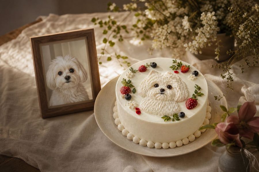 愛犬の写真から作る犬用オーダーメイドケーキ