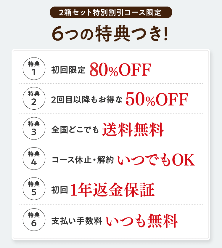 6つの特典つき!