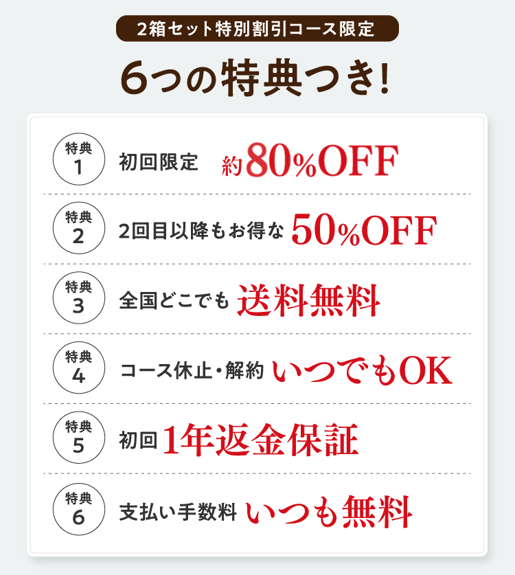 6つの特典つき!