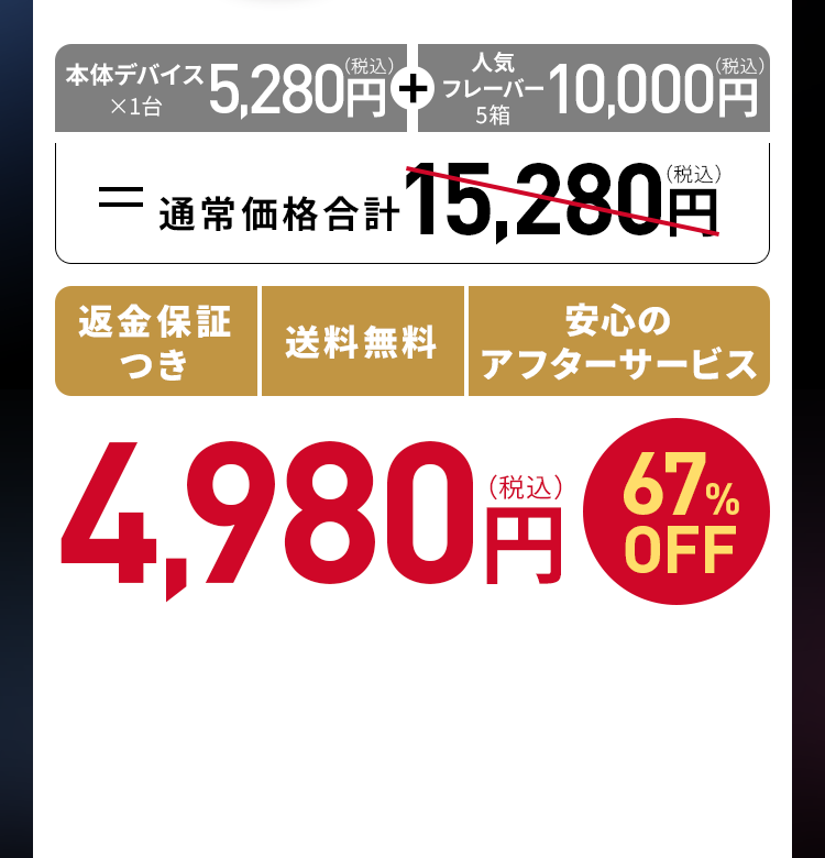 67%OFF 4,980円（税込）