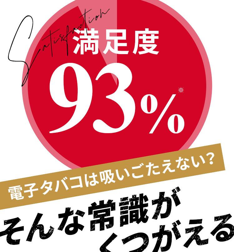 満足度93%電子タバコは吸いごたえない？そんな常識がくつがえる