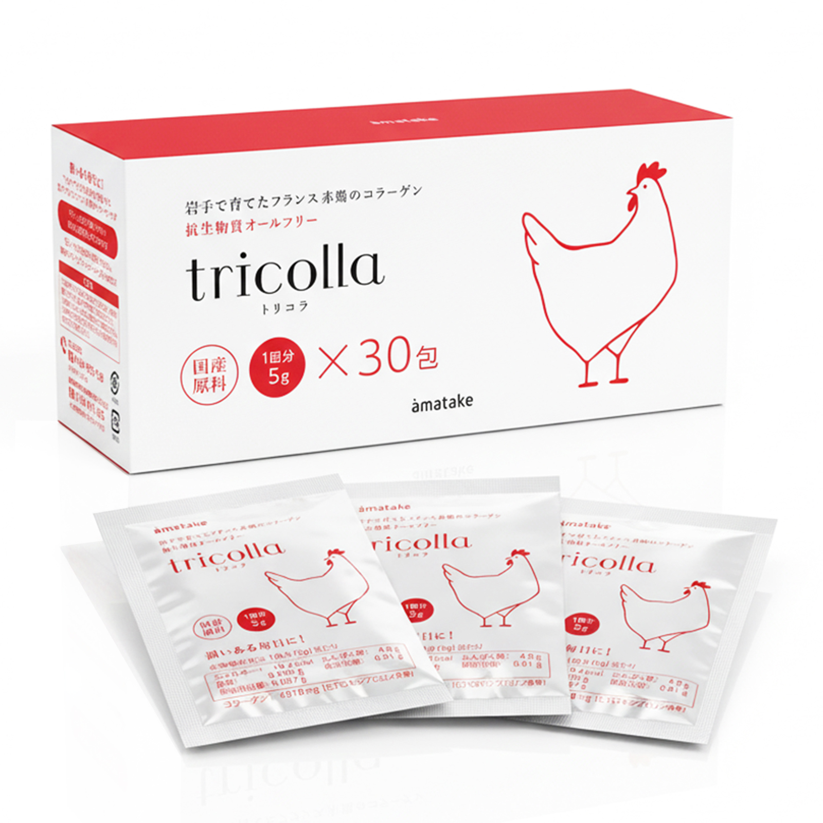 岩手で育てたフランス赤鶏のコラーゲン トリコラ 5ｇ×30包