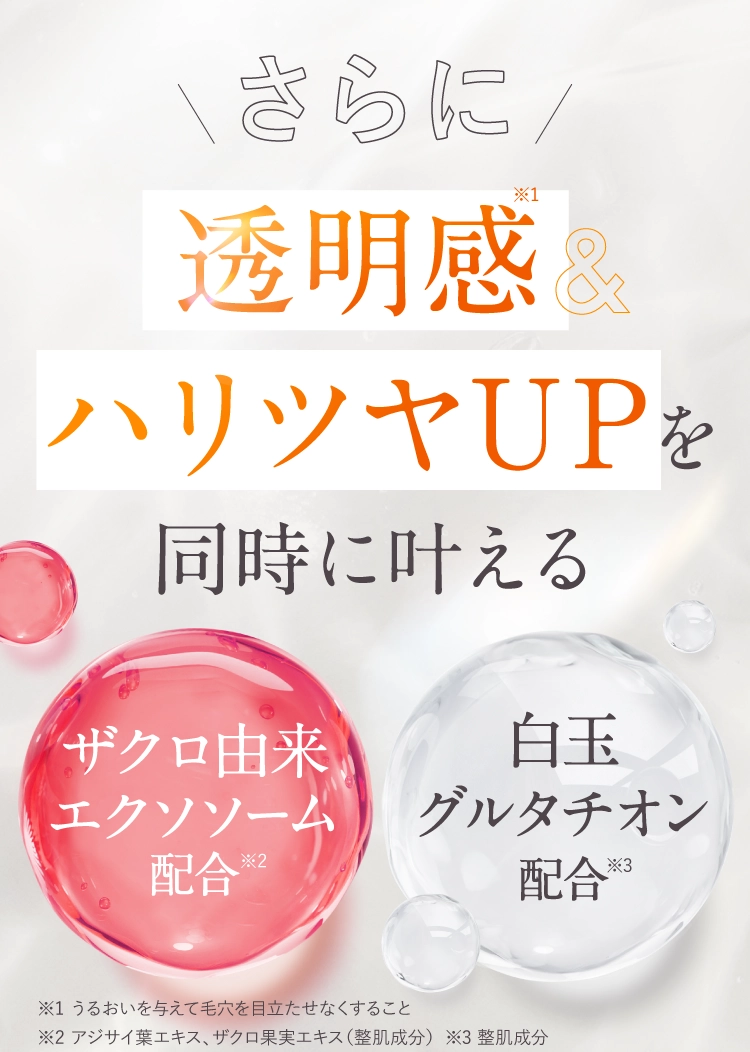 さらに透明感ハリツヤUPを同時に叶える