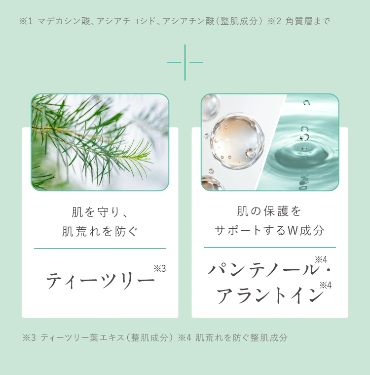 ティーツリー、パンテノール・アラントイン